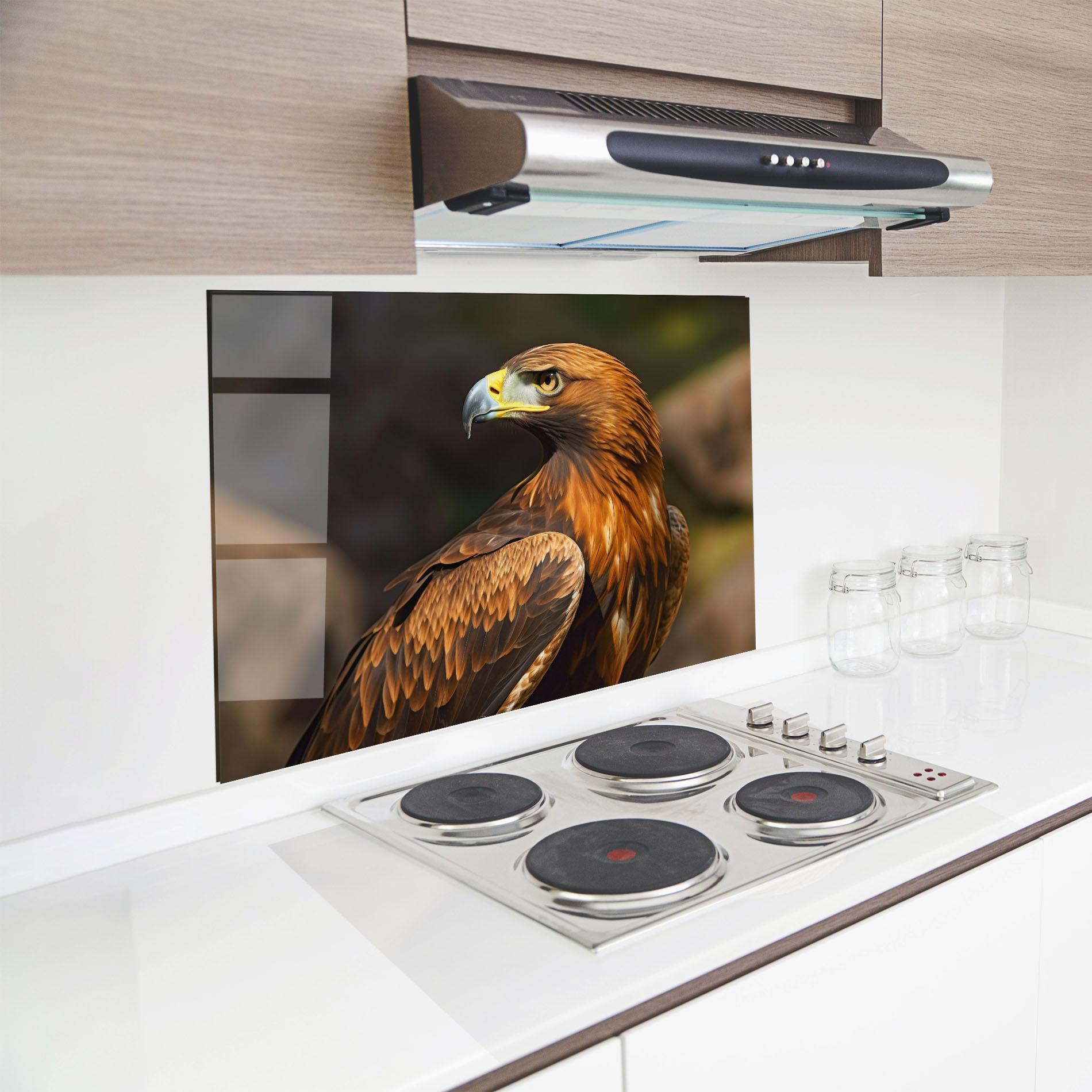 Küchenrückwand Glas Brown Eagle mockup 8