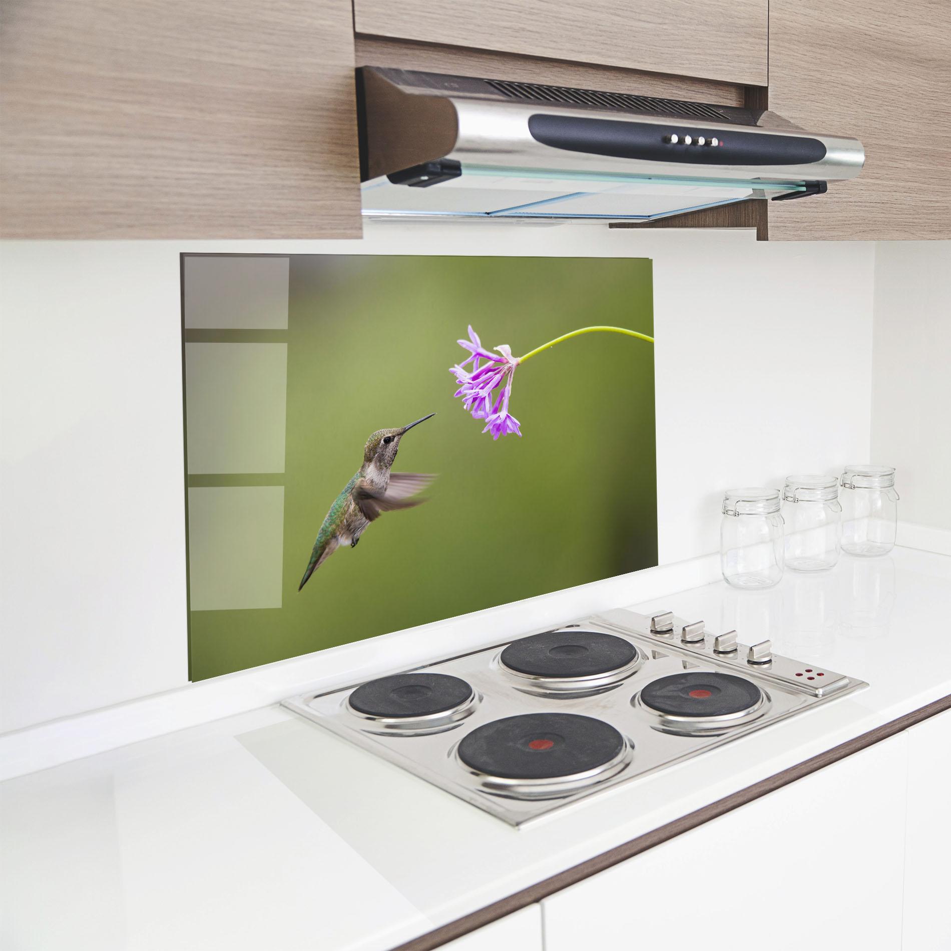 Küchenrückwand Glas Cute Hummingbird mockup 8