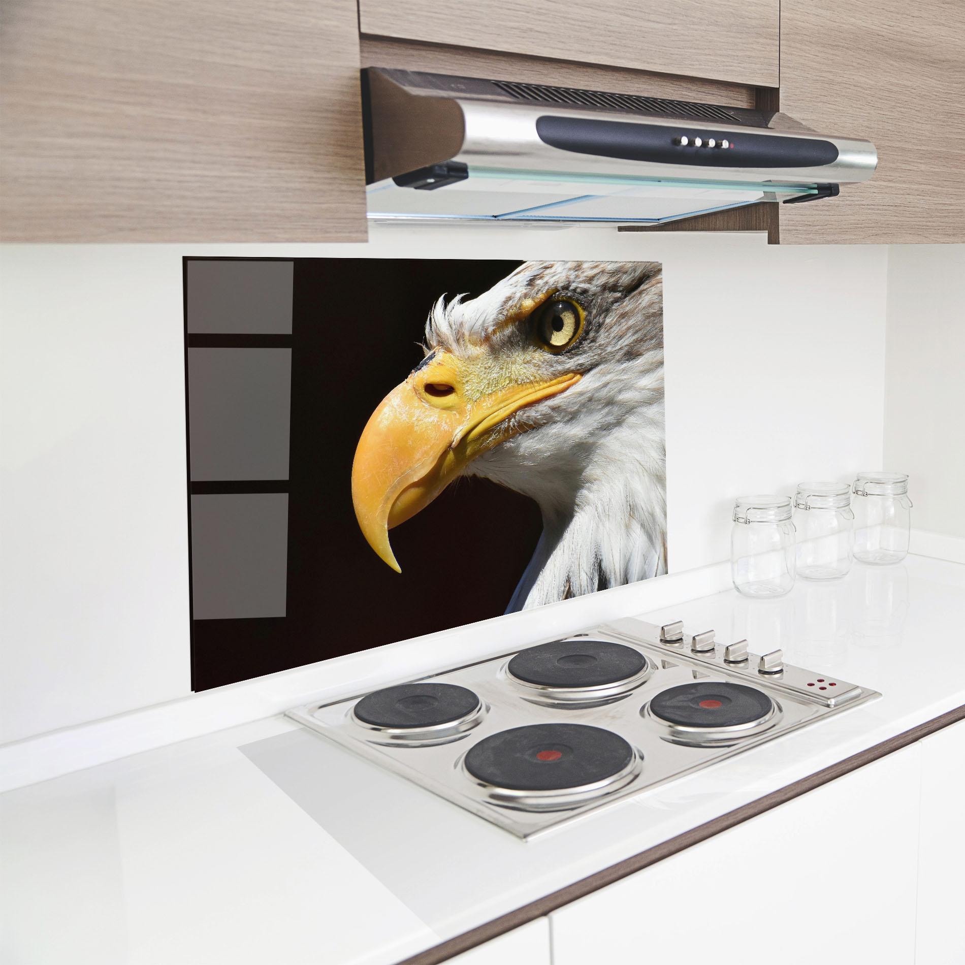 Küchenrückwand Glas Eagle Close Up mockup 8