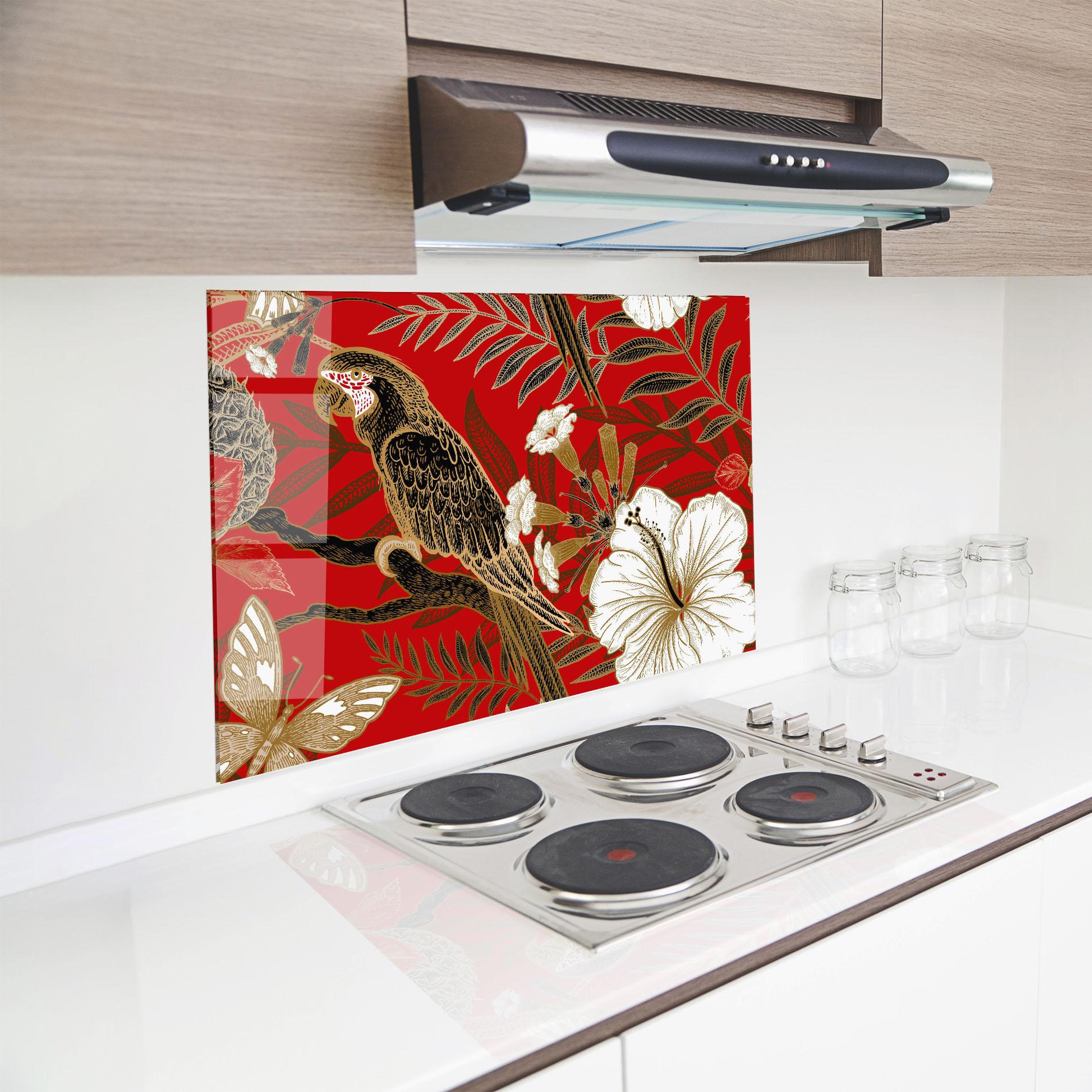 Küchenrückwand Glas Gold Red Carrot mockup 8