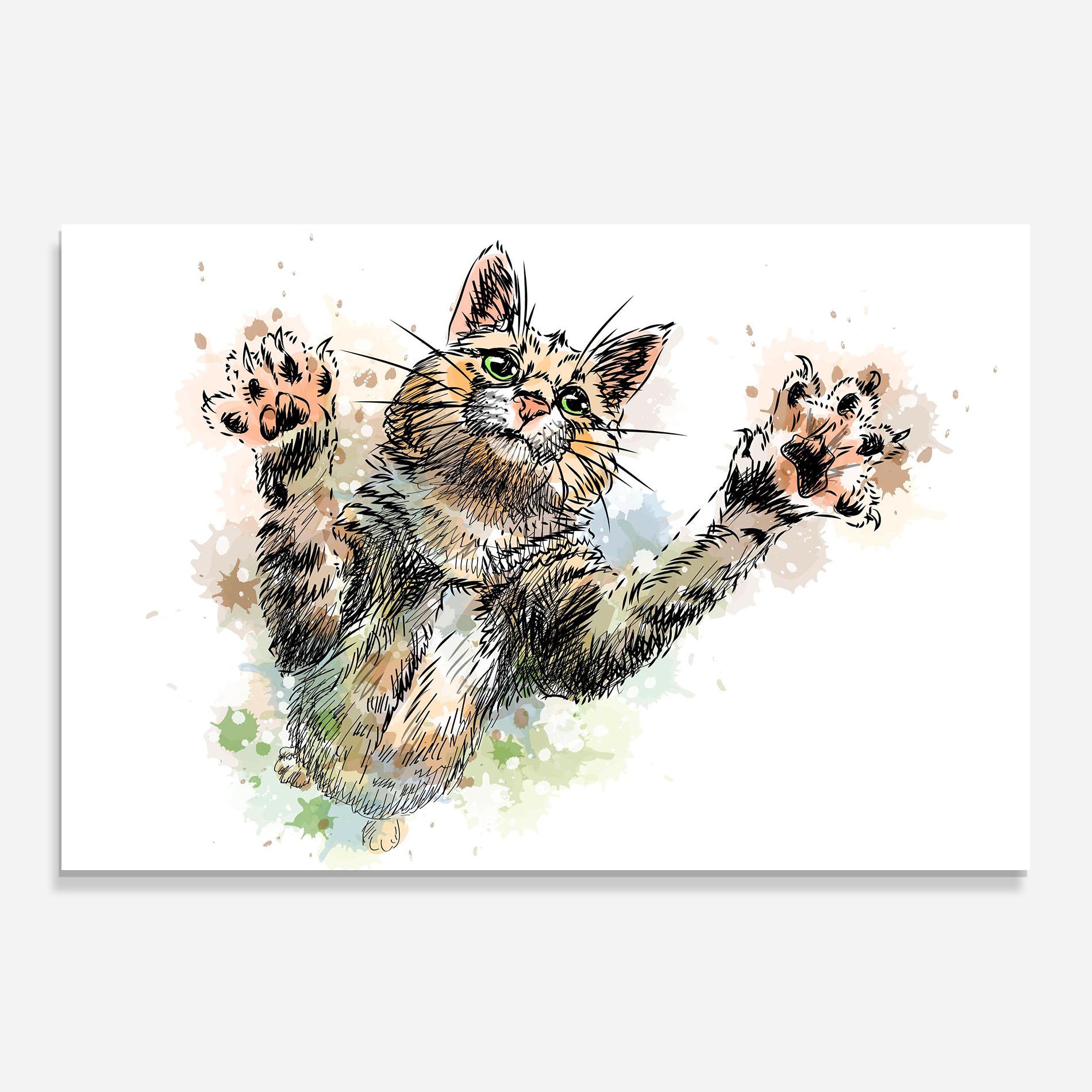 Küchenrückwand Glas Orange Cat Splash mockup 0