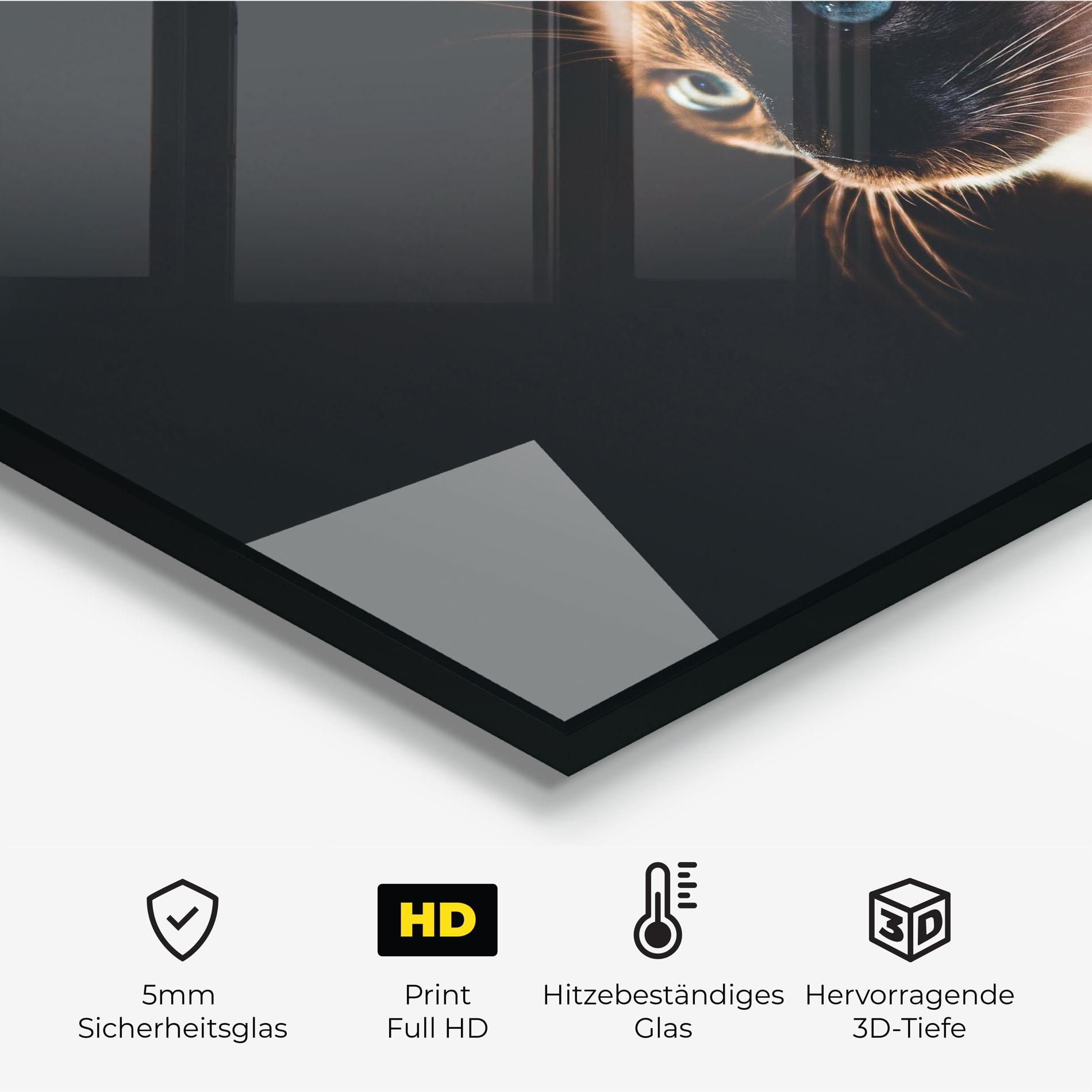 Blue Eyes Cat In Dark mockup 2