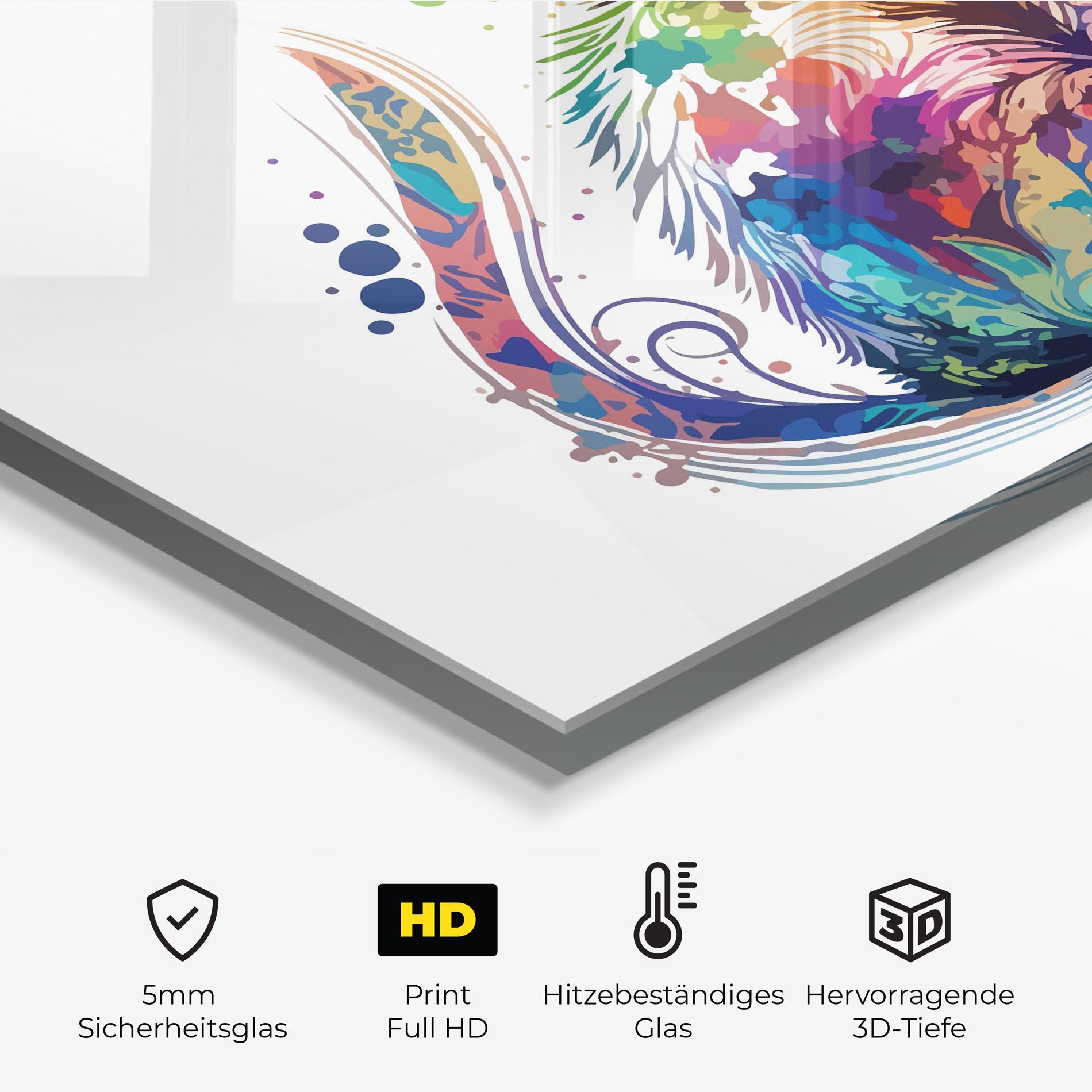 Küchenrückwand Glas Cat Color Mix mockup 2