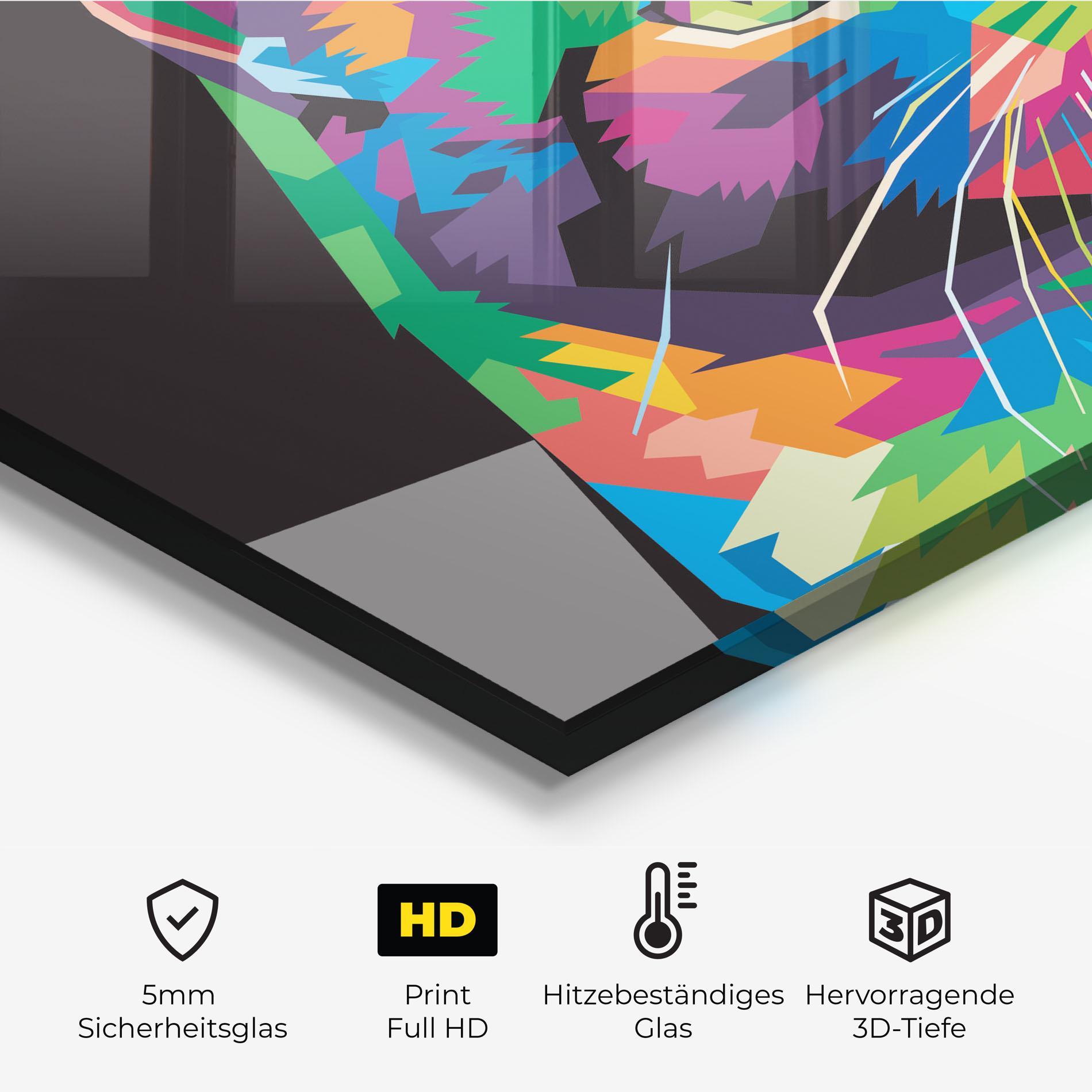 Küchenrückwand Glas Color Mix Cat mockup 2