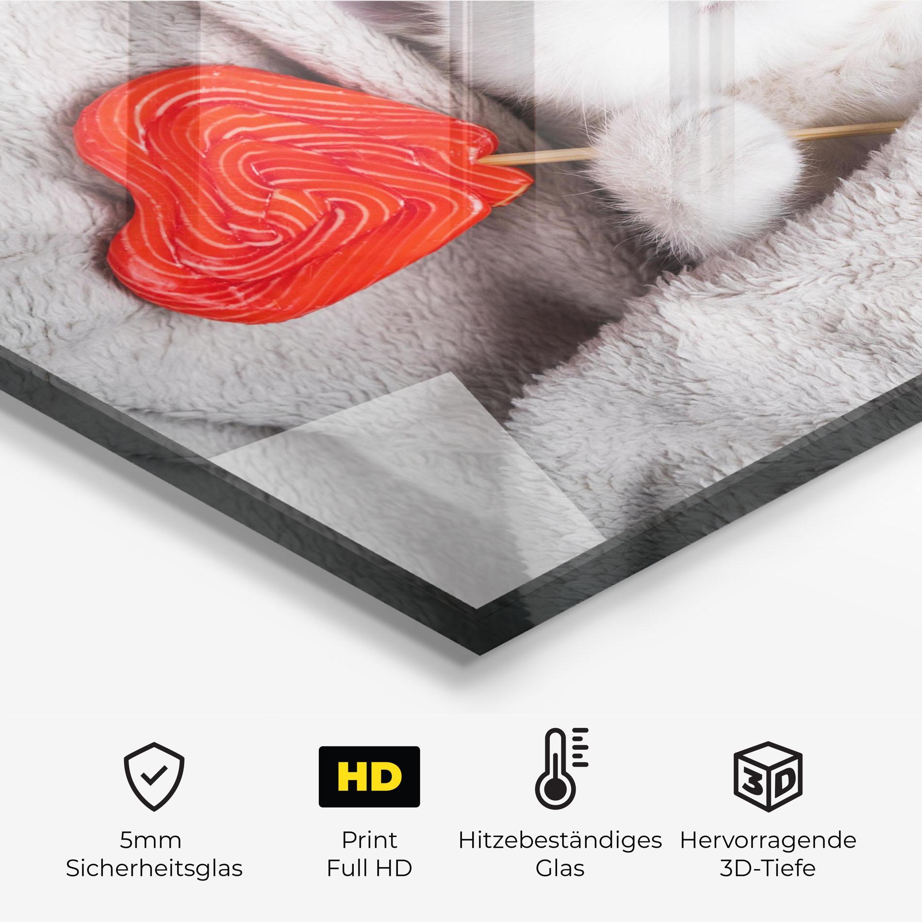 Küchenrückwand Glas Small White Kitten mockup 2