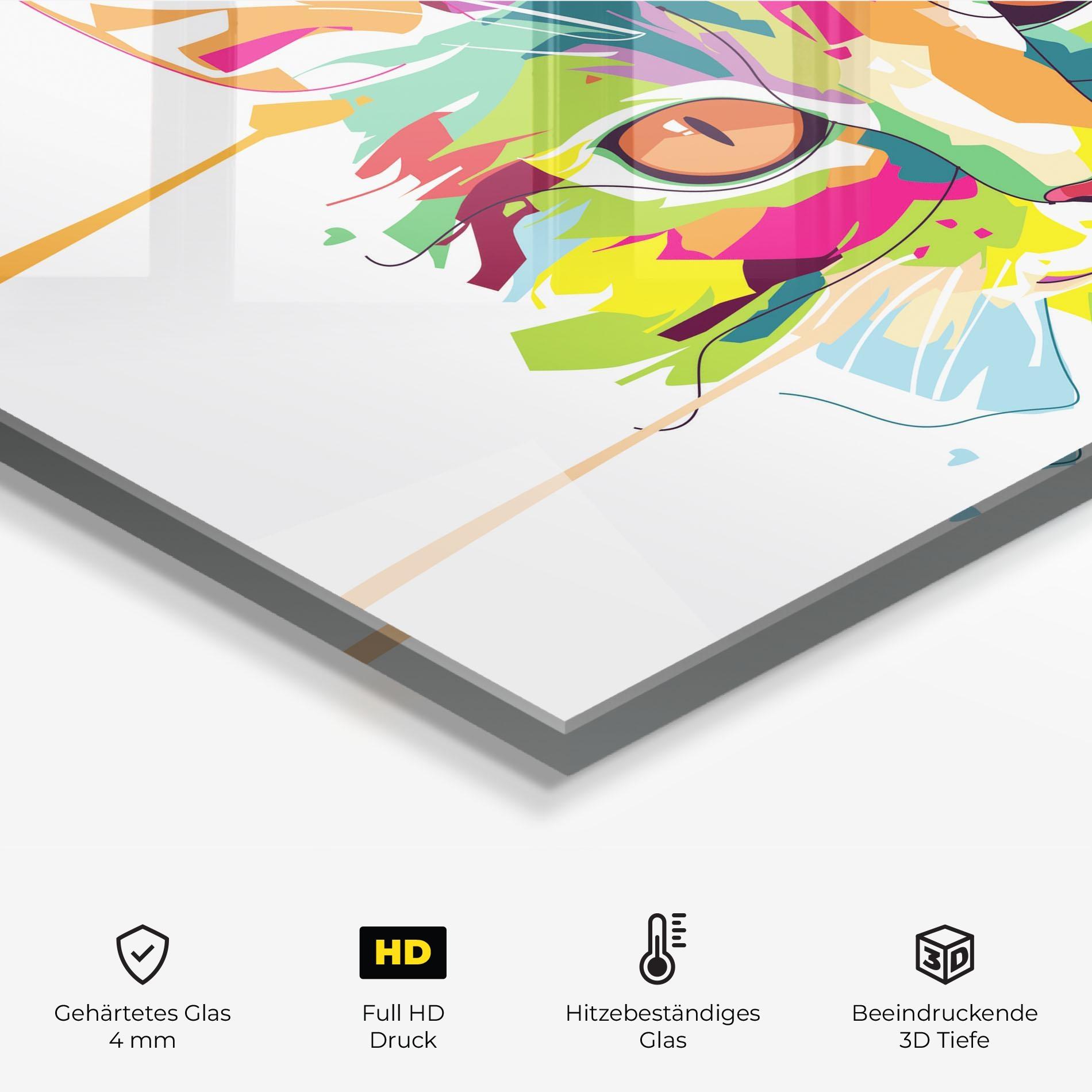 Küchenrückwand Glas Cat Art Close Up mockup 2