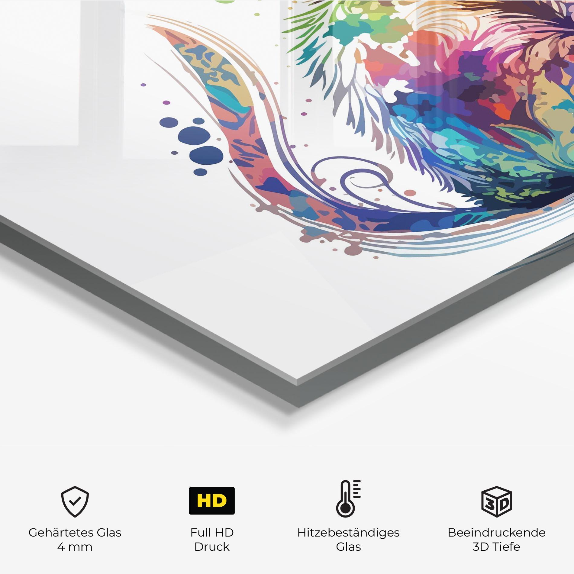 Küchenrückwand Glas Cat Color Mix mockup 2