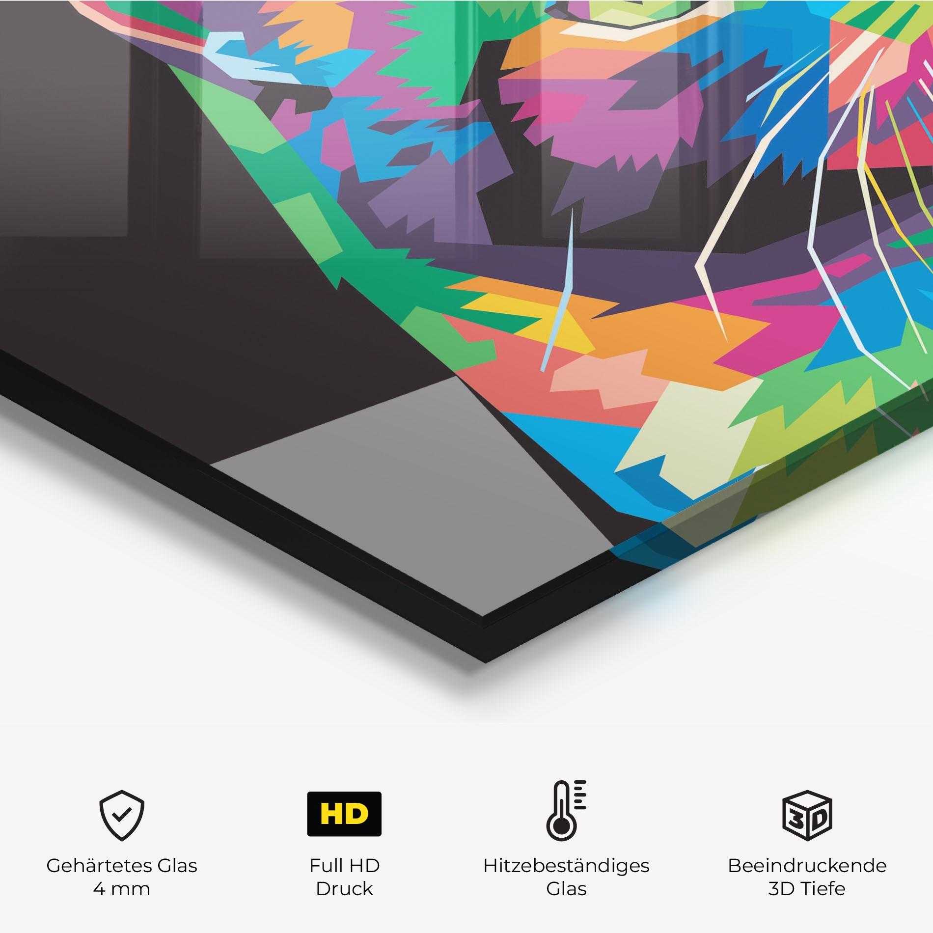 Küchenrückwand Glas Color Mix Cat mockup 2