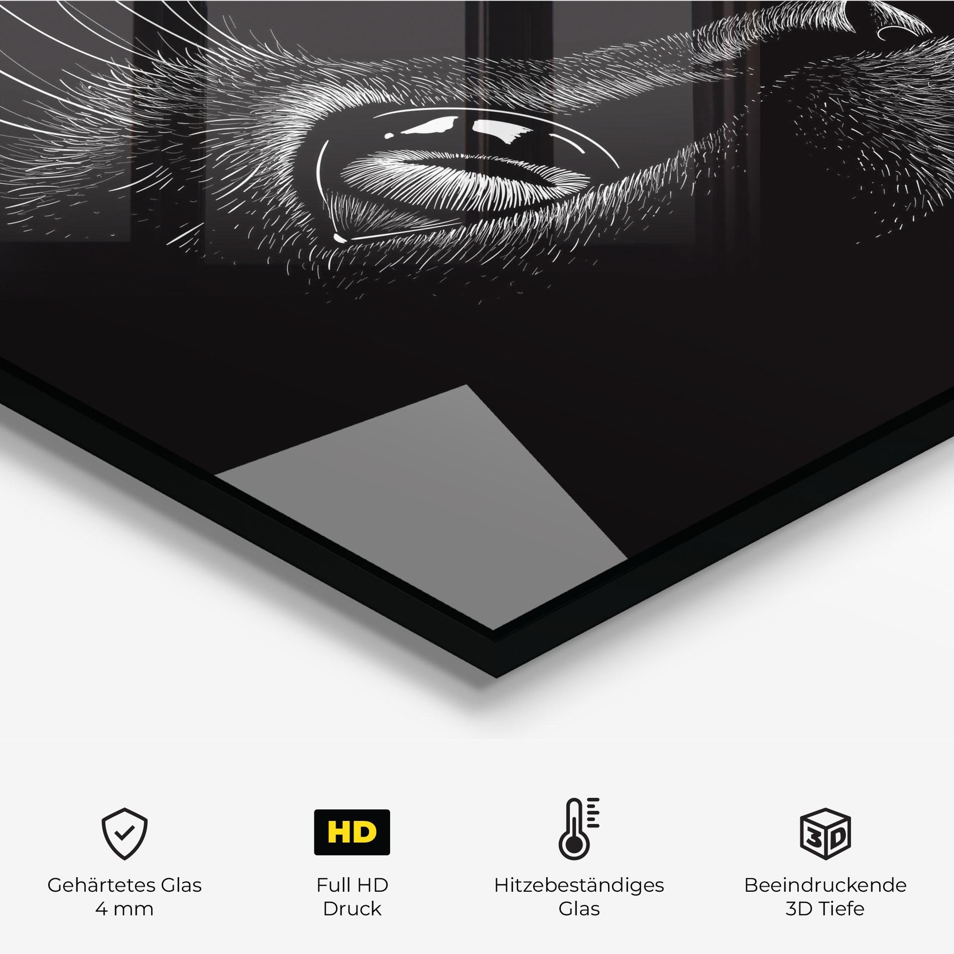 Küchenrückwand Glas Glass Eye Cat mockup 2