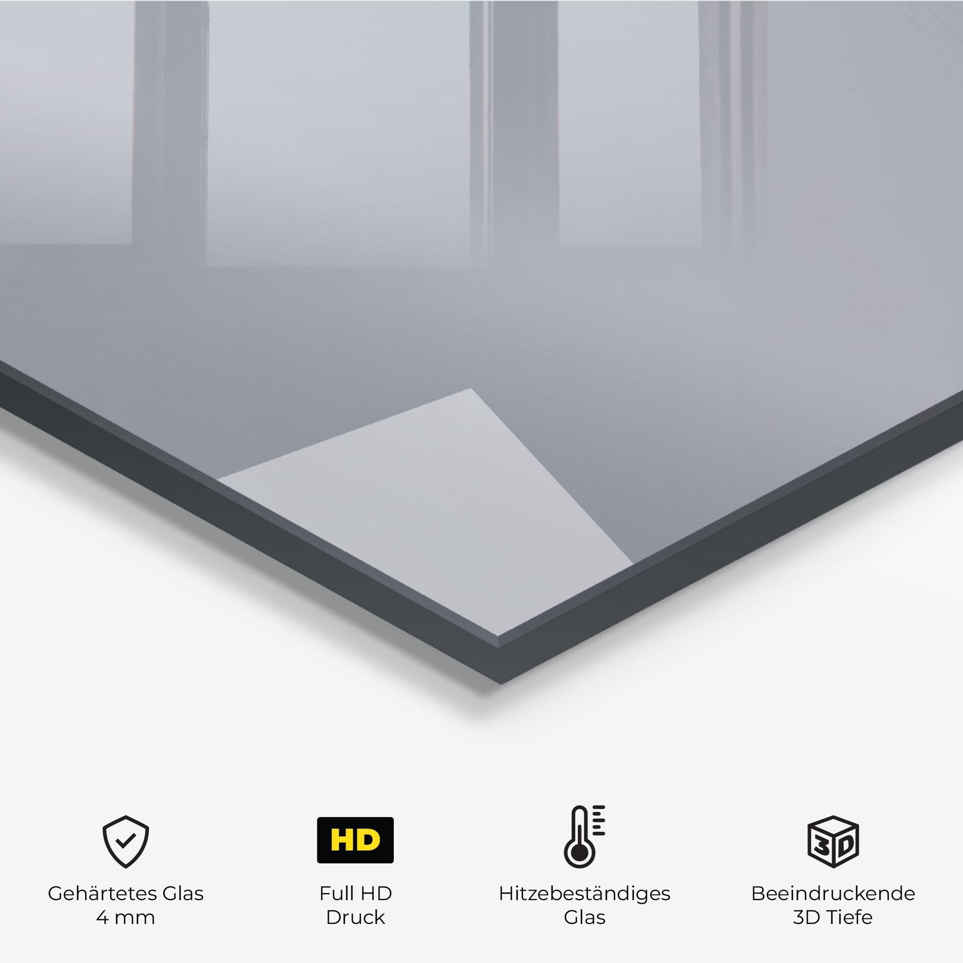 Küchenrückwand Glas Gray Kitty mockup 2