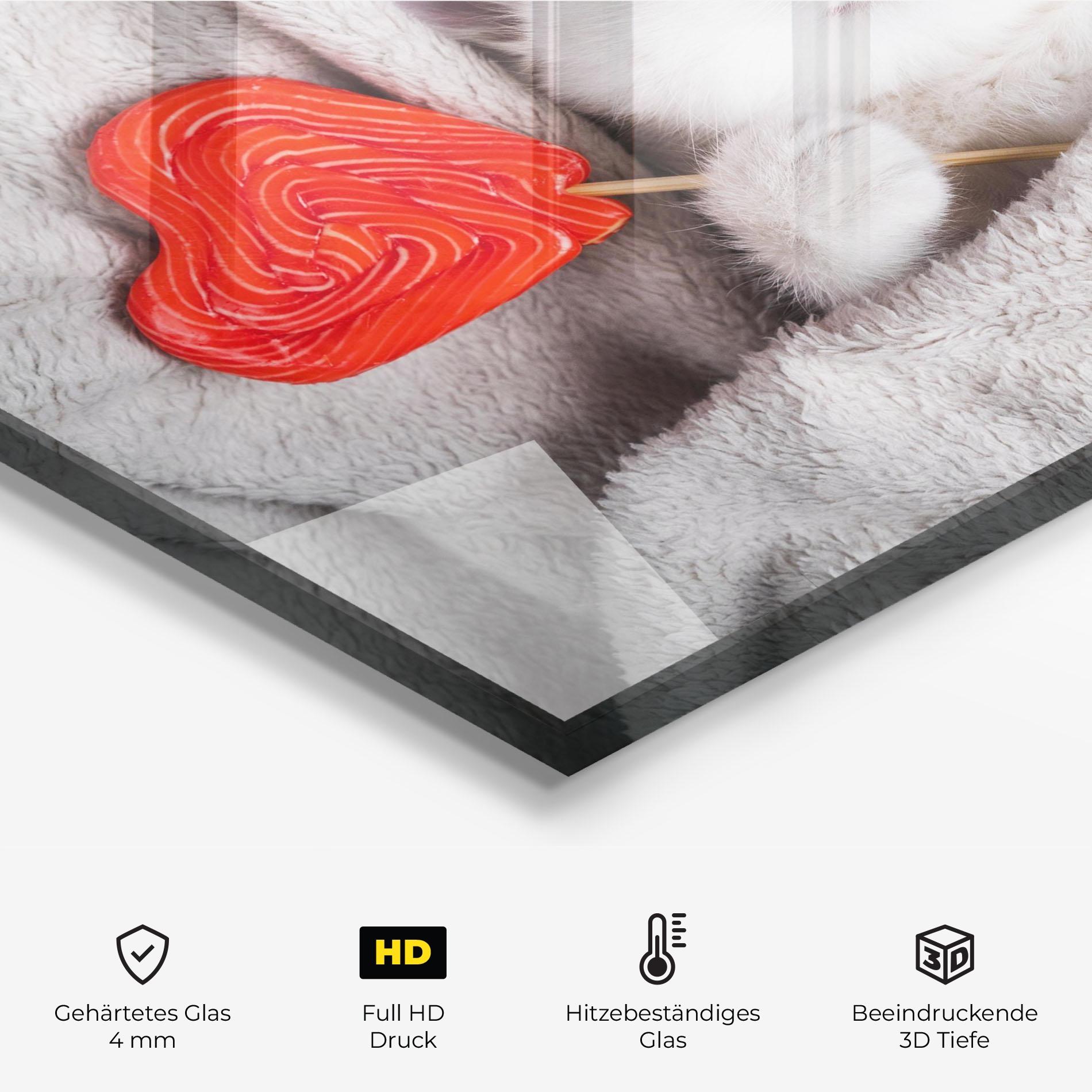 Küchenrückwand Glas Small White Kitten mockup 2