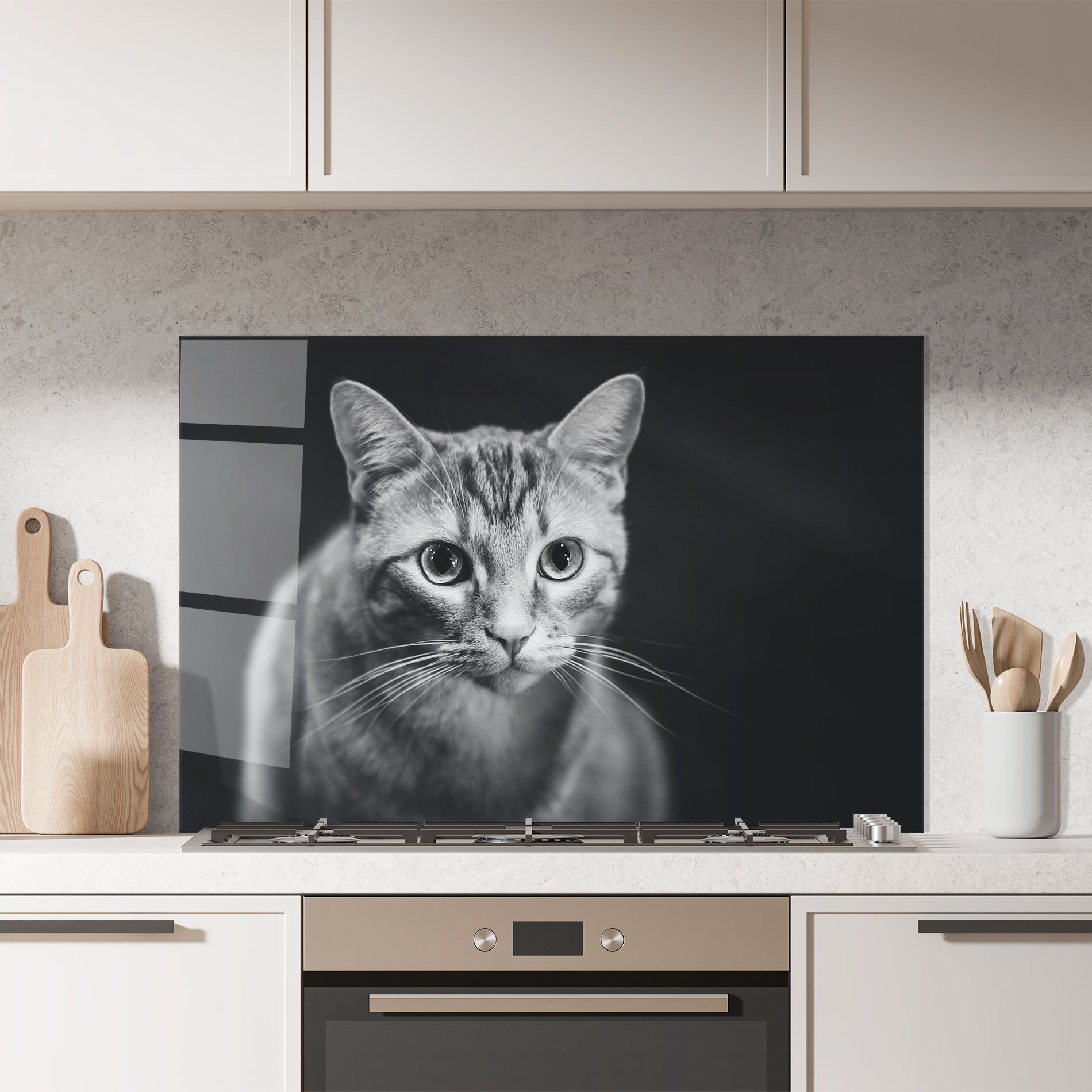 Grey Kitty On Black mockup 7