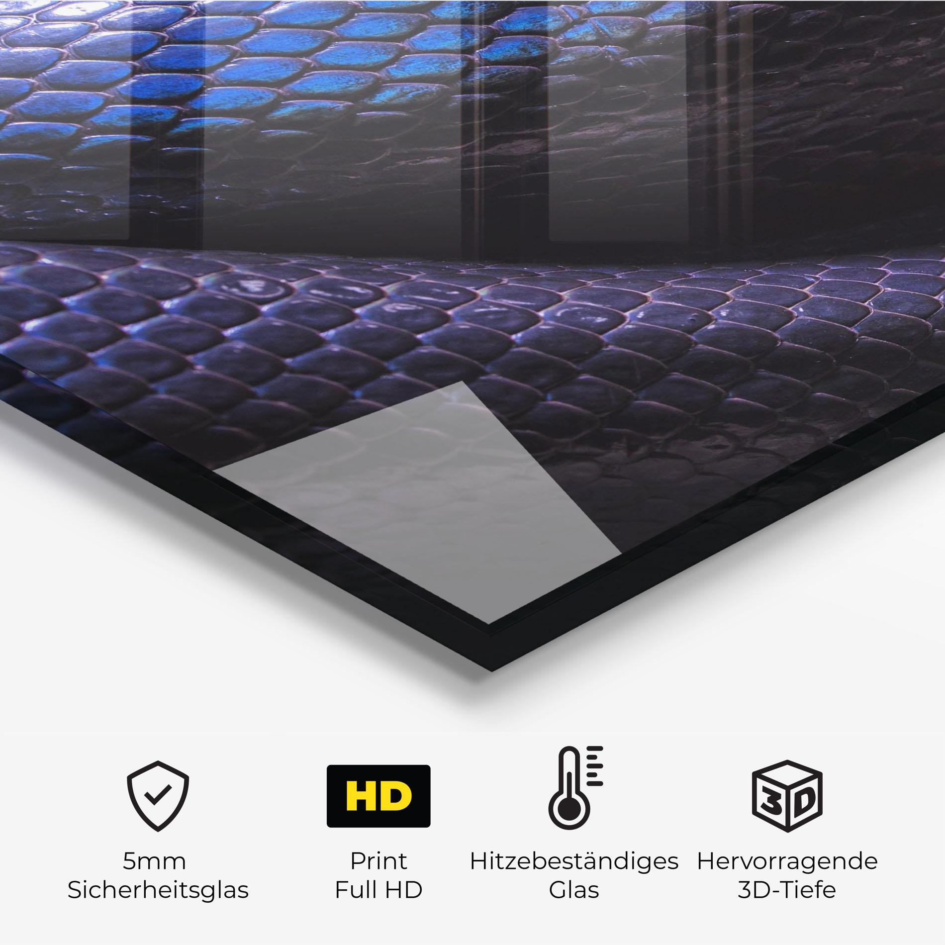 Küchenrückwand Glas Snake Skin mockup 2