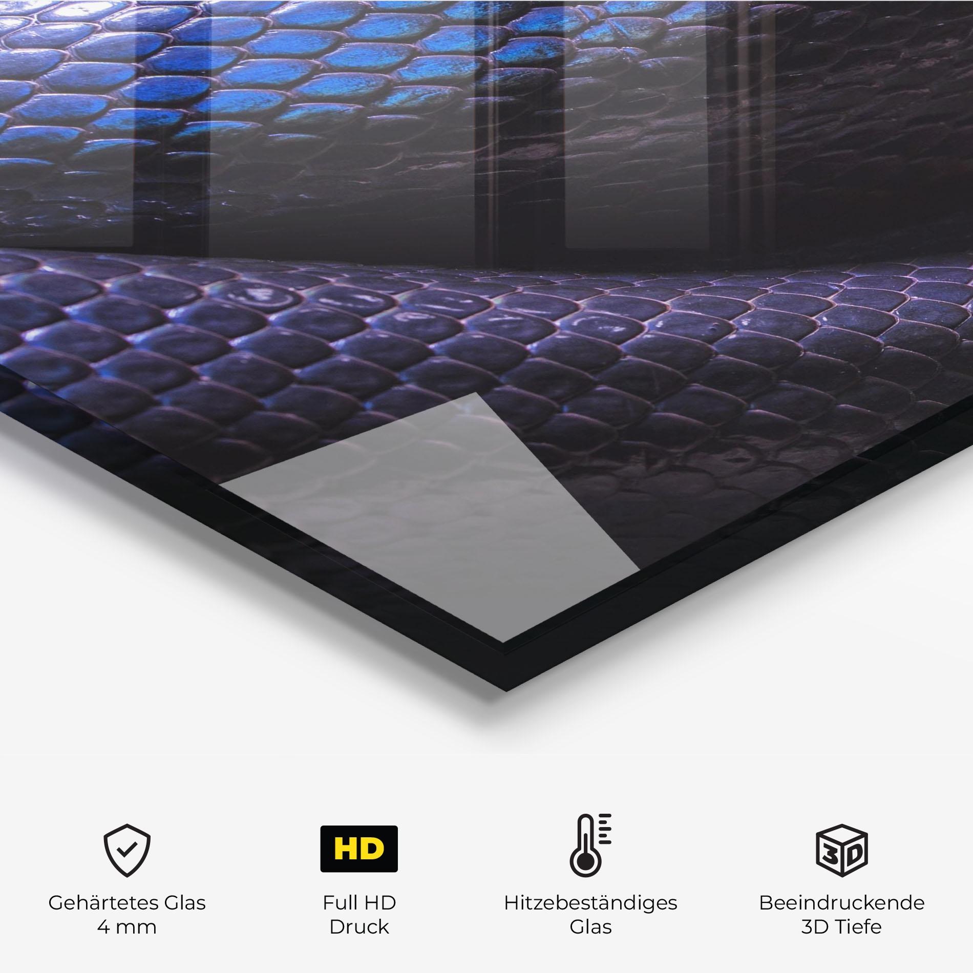 Küchenrückwand Glas Snake Skin mockup 2