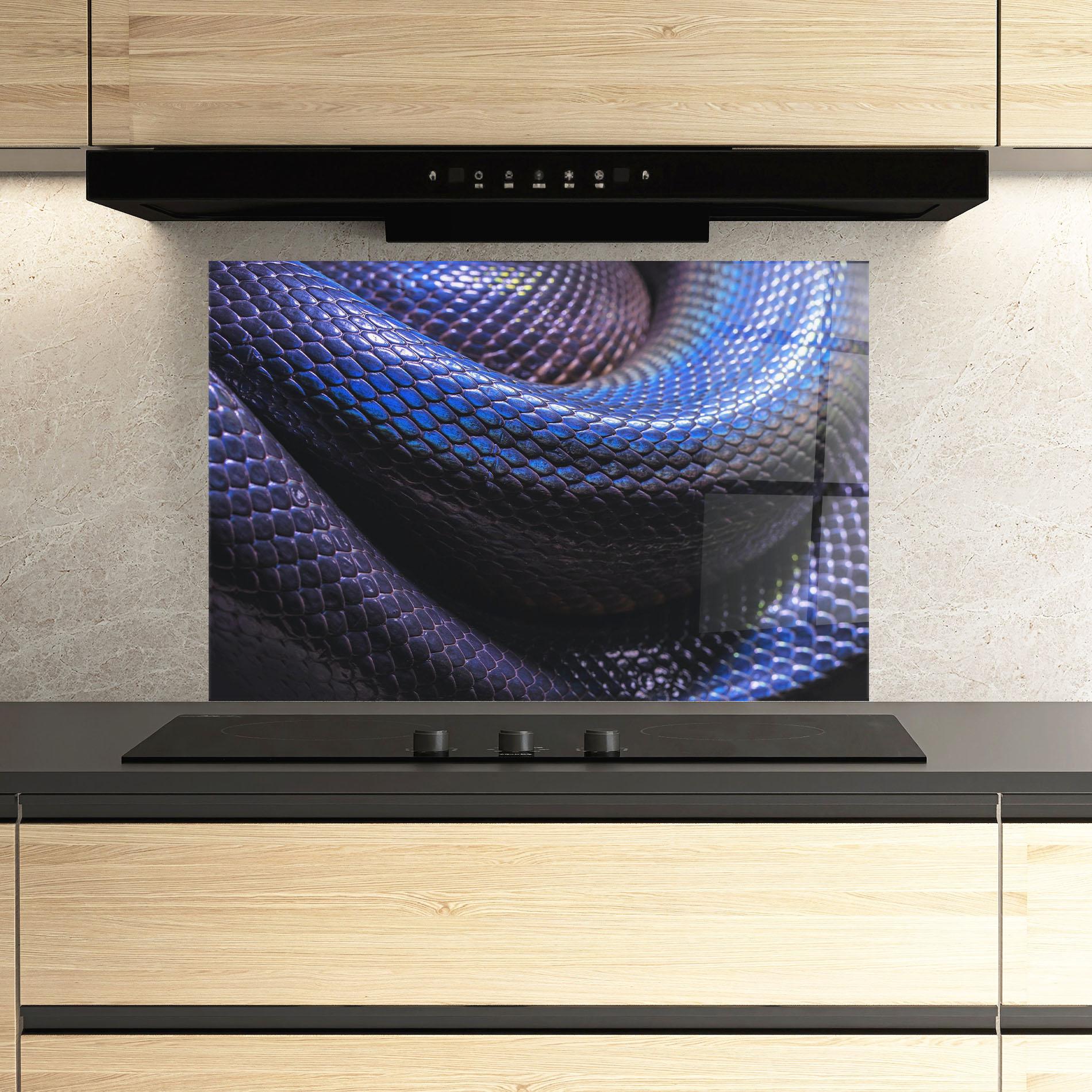 Küchenrückwand Glas Snake Skin mockup 3