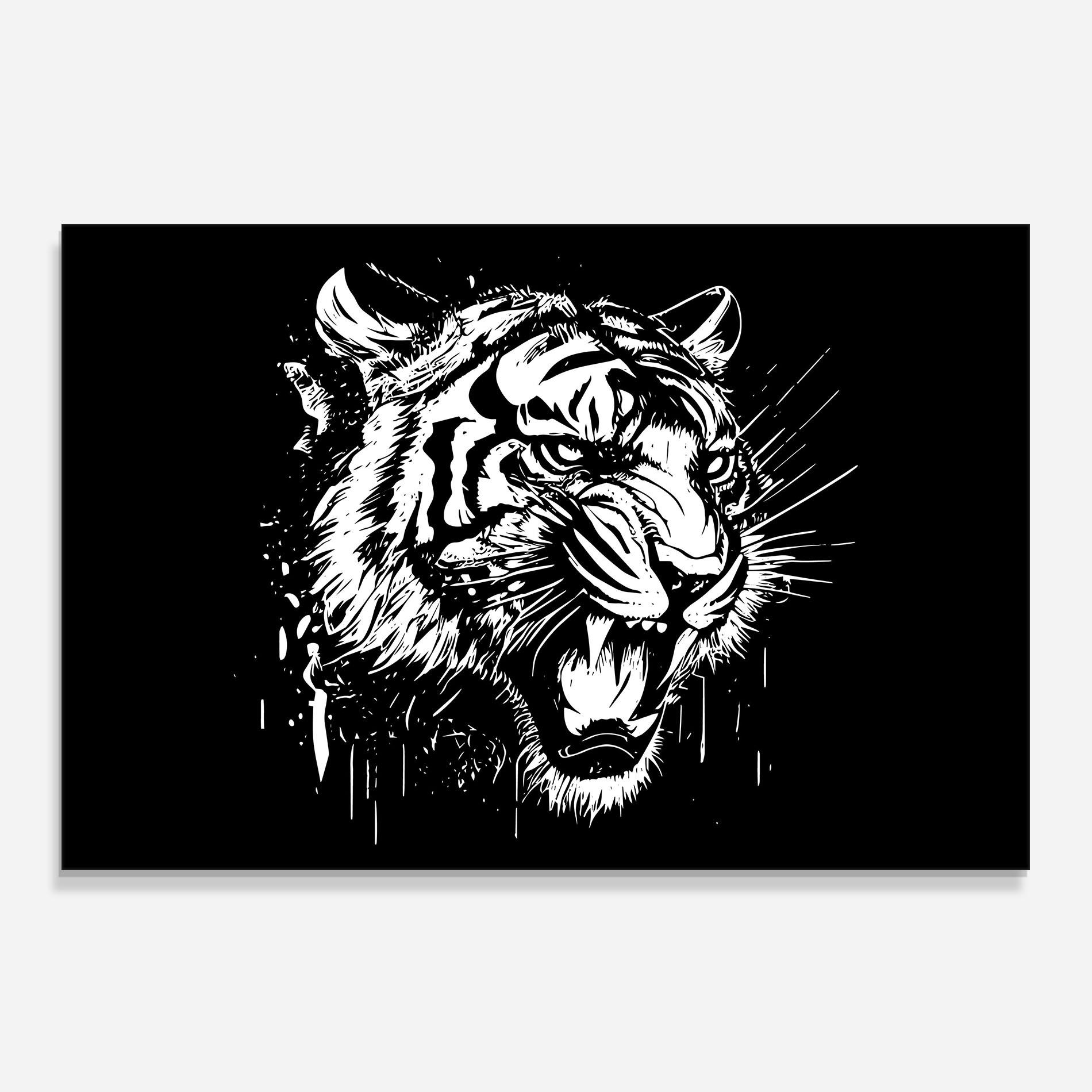 Küchenrückwand Glas Angry Tiger Head mockup 0