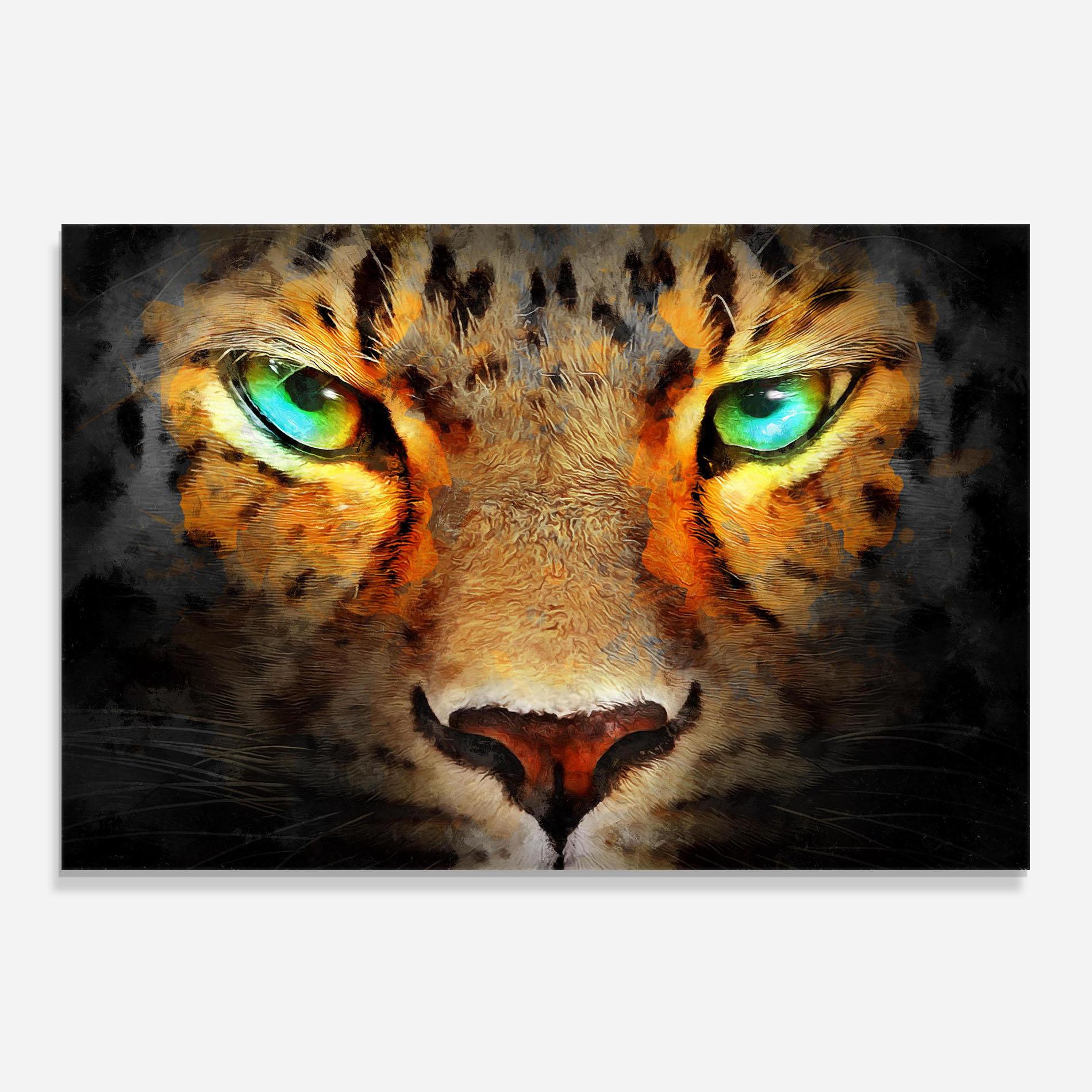 Küchenrückwand Glas Tiger Eyes mockup 0