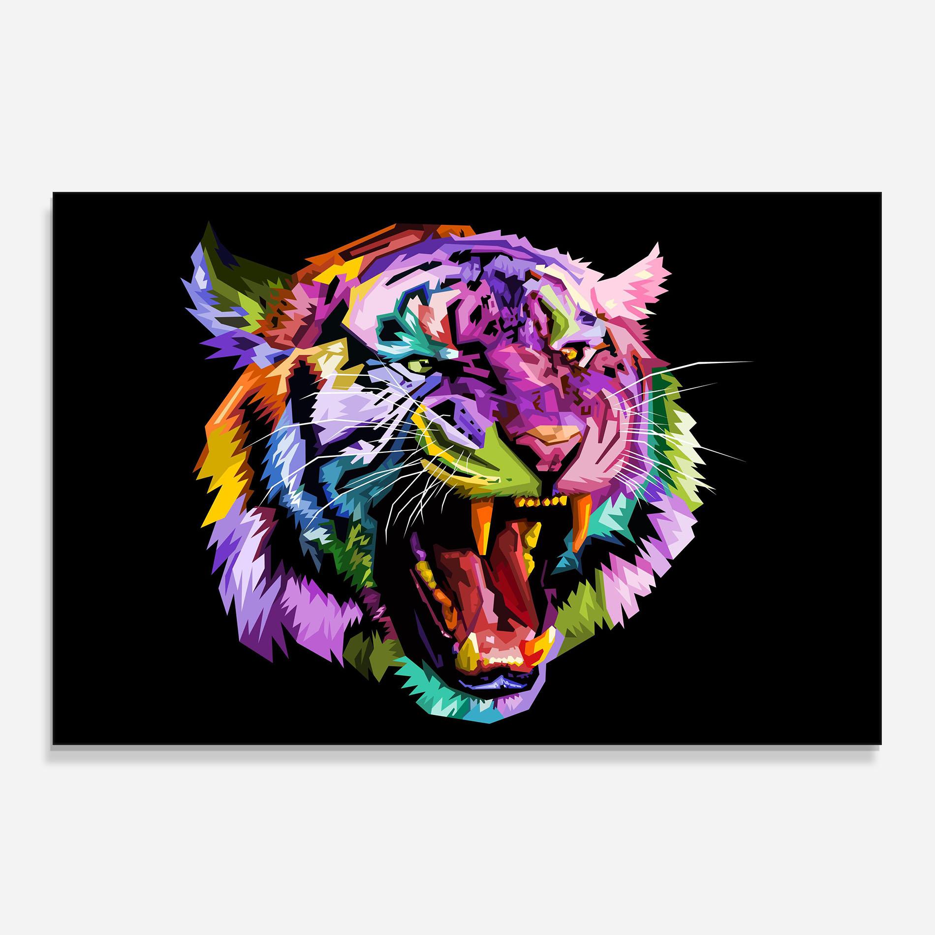 Küchenrückwand Glas Tiger On Black mockup 0