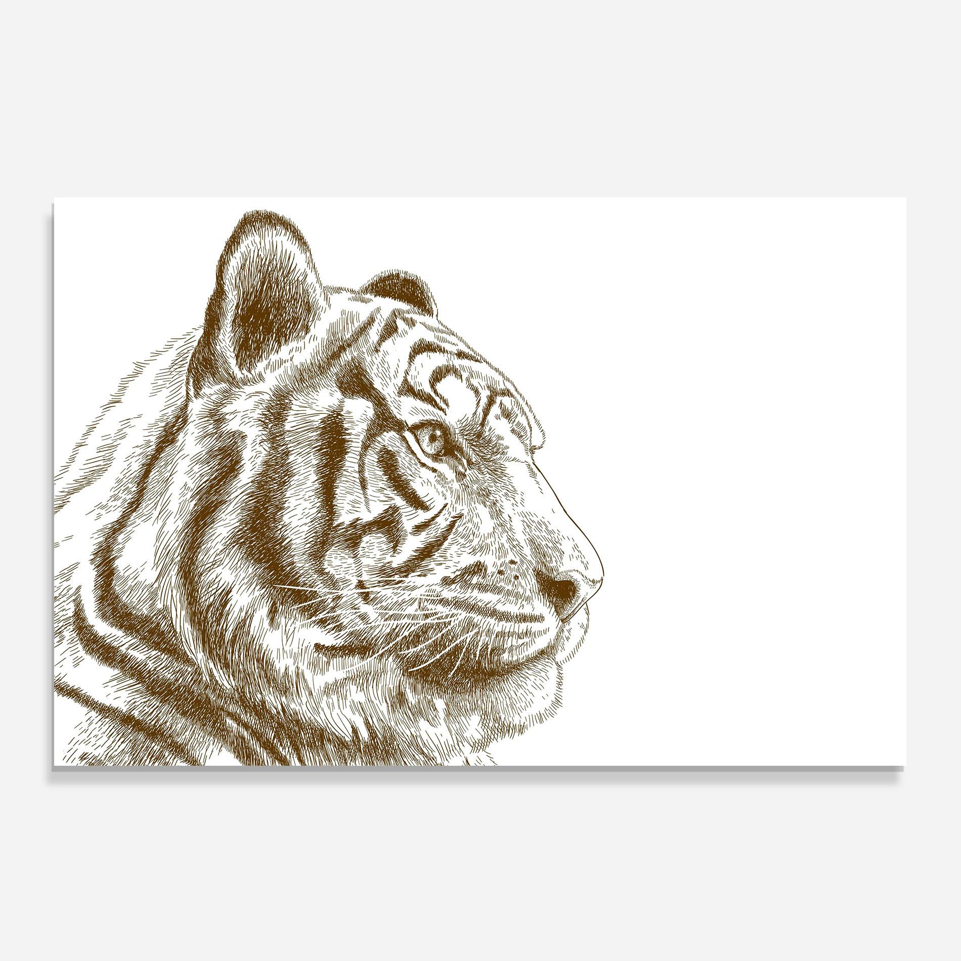 Küchenrückwand Glas Tigerf Brown Head mockup 0