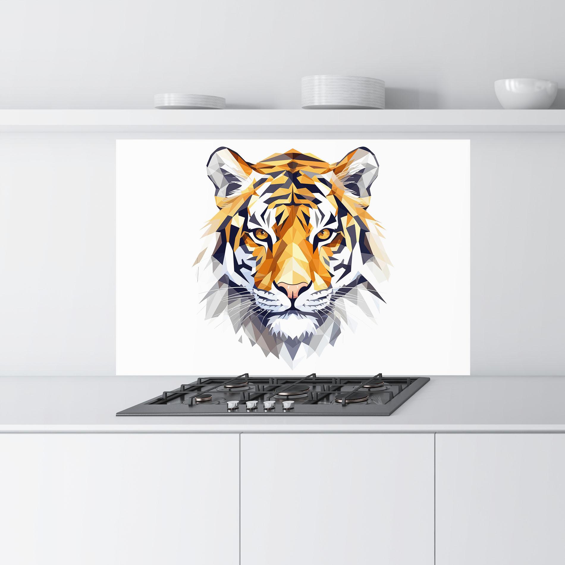 Küchenrückwand Glas Beautifu Tiger Portrait mockup 9