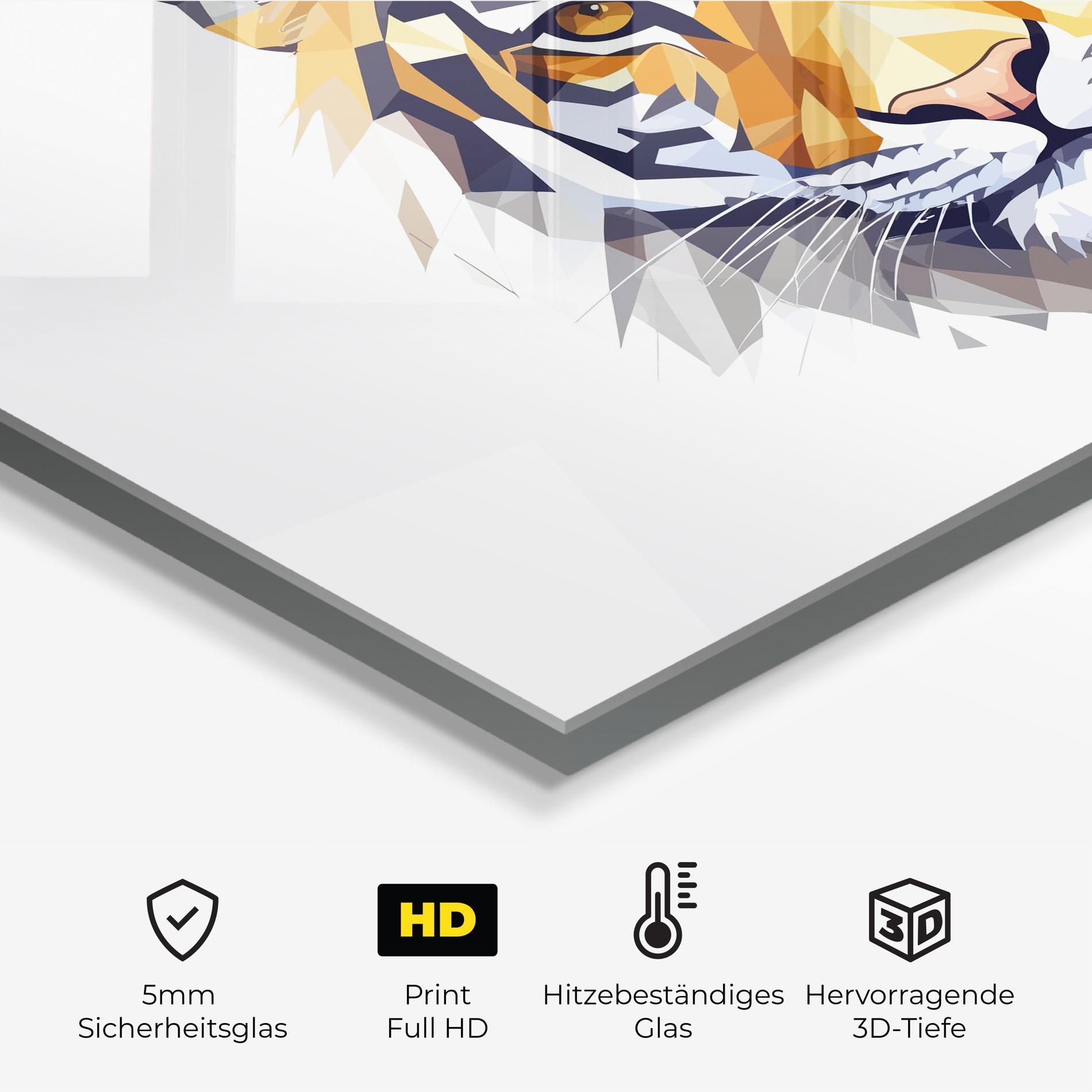 Küchenrückwand Glas Beautifu Tiger Portrait mockup 2