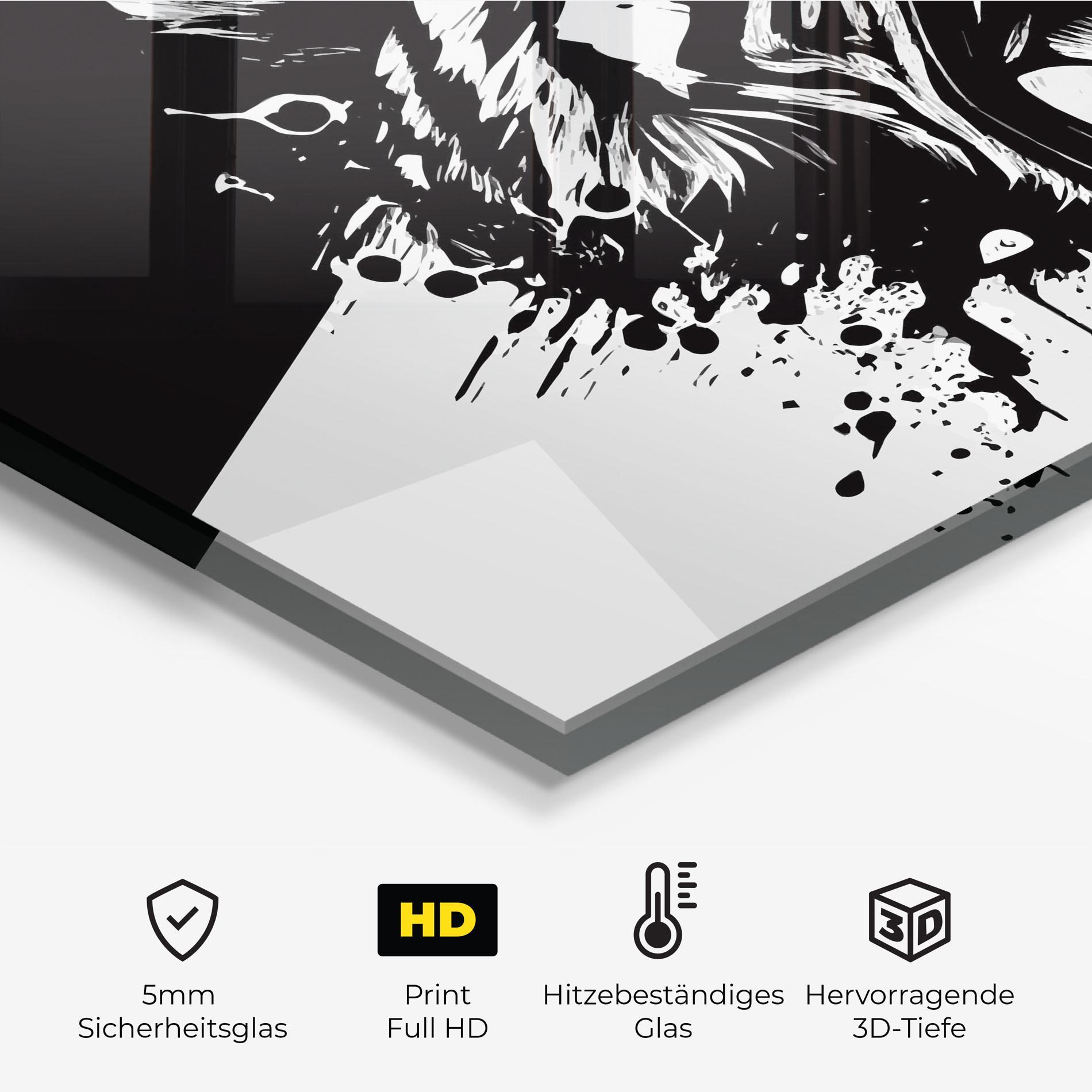 Küchenrückwand Glas Black Grey Tiger mockup 2