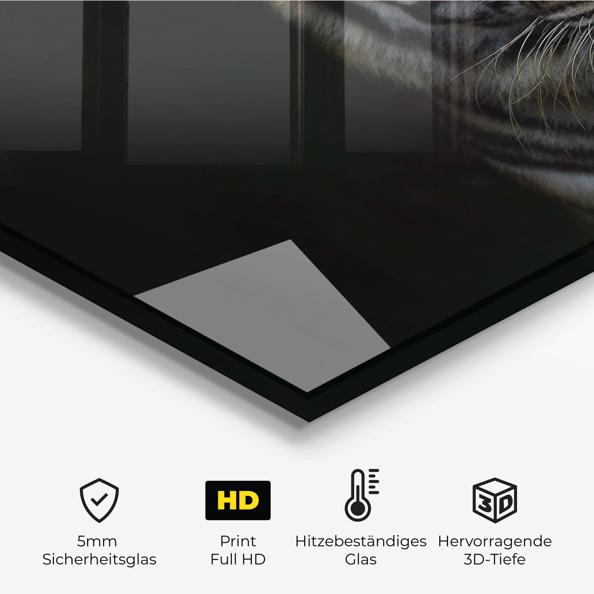 Küchenrückwand Glas Close Up Tiger mockup 2