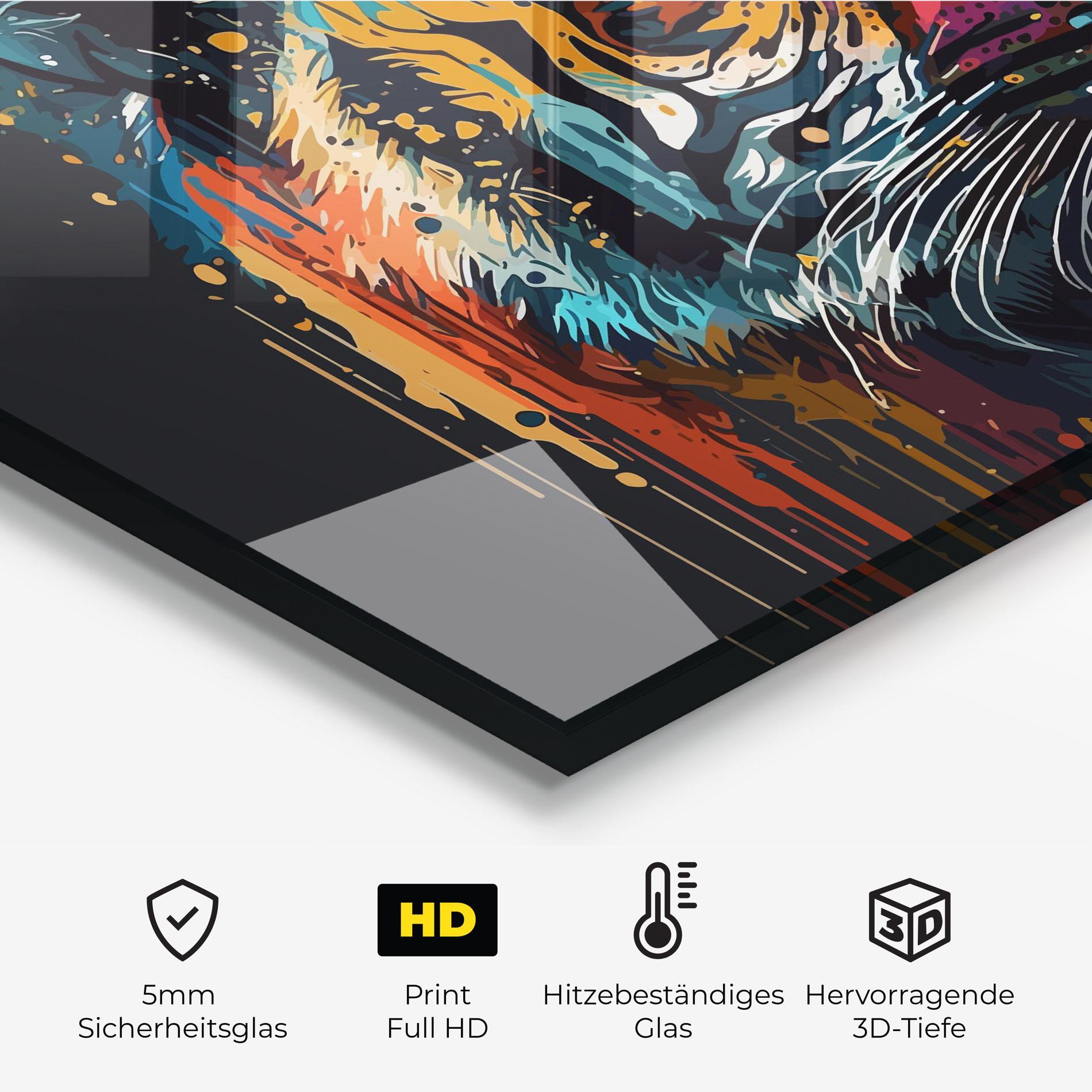 Küchenrückwand Glas Color Mix Tiger mockup 2