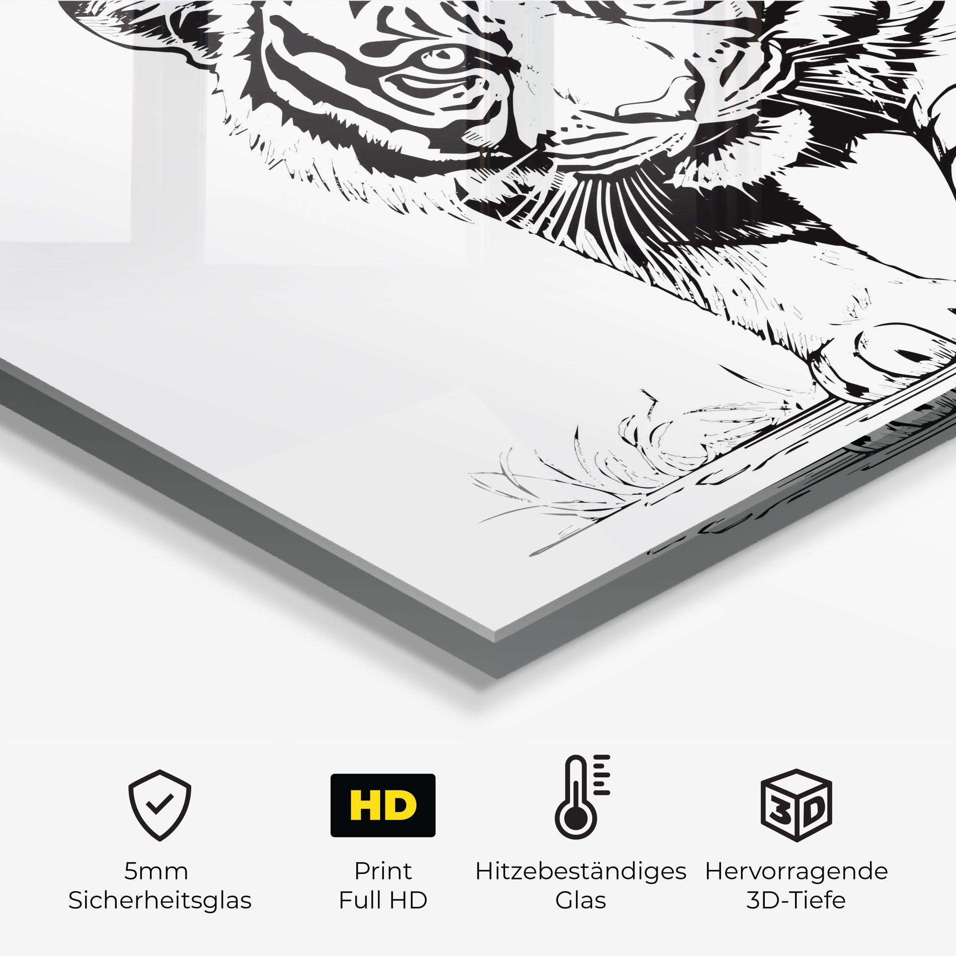 Küchenrückwand Glas Silent Tiger mockup 2