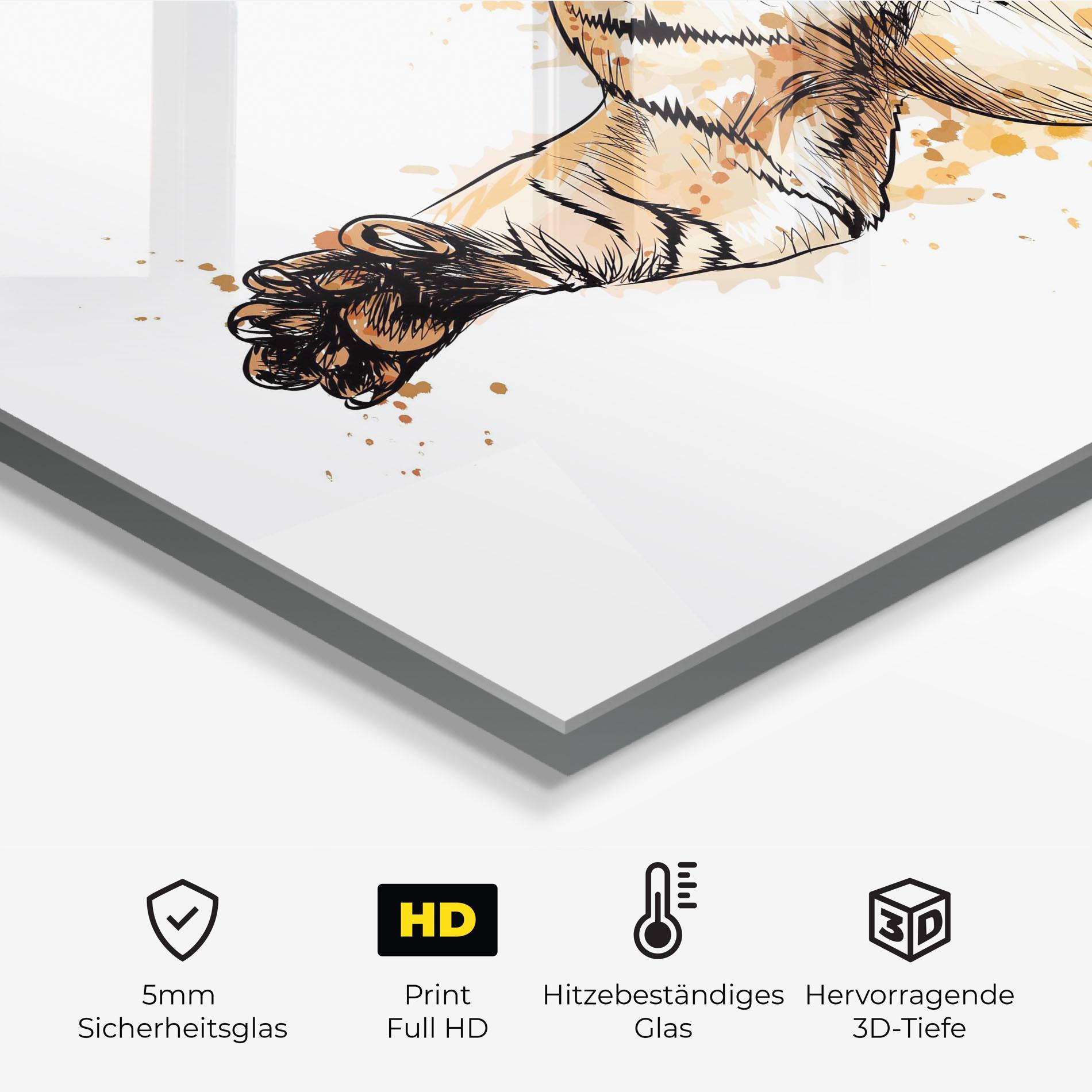Küchenrückwand Glas Tiger Jump mockup 2
