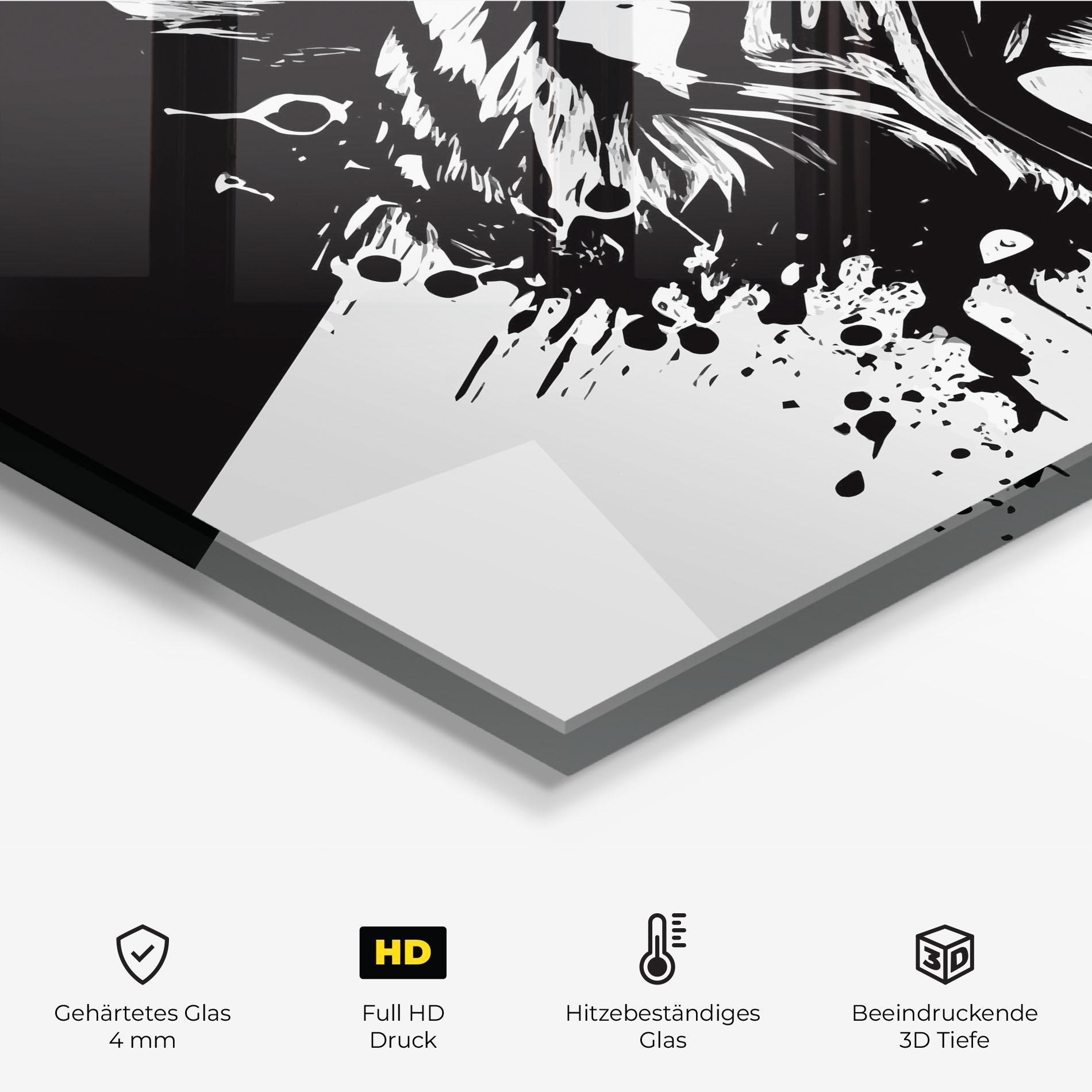 Küchenrückwand Glas Black Grey Tiger mockup 2
