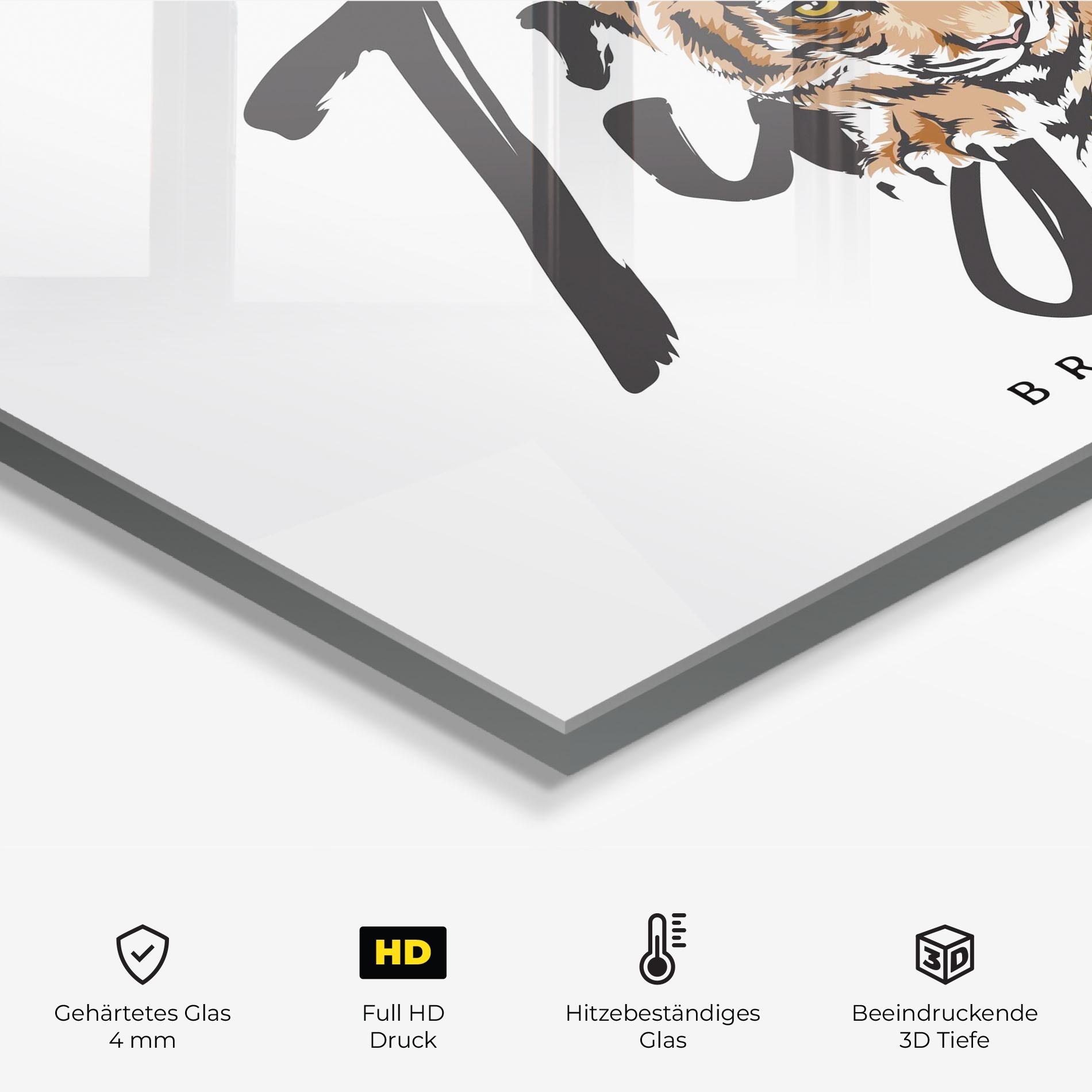 Küchenrückwand Glas Brave And Bold mockup 2