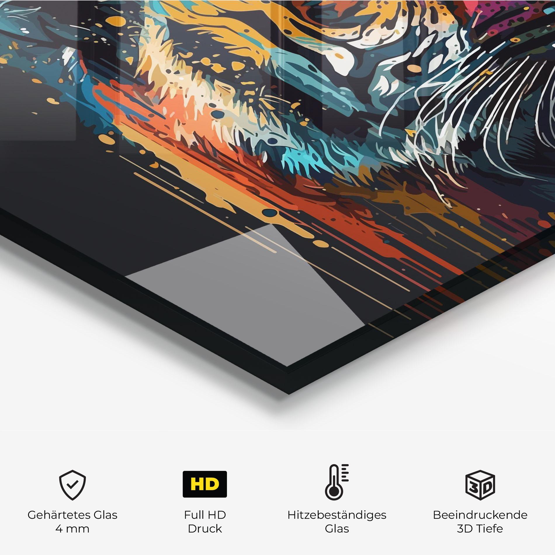 Küchenrückwand Glas Color Mix Tiger mockup 2