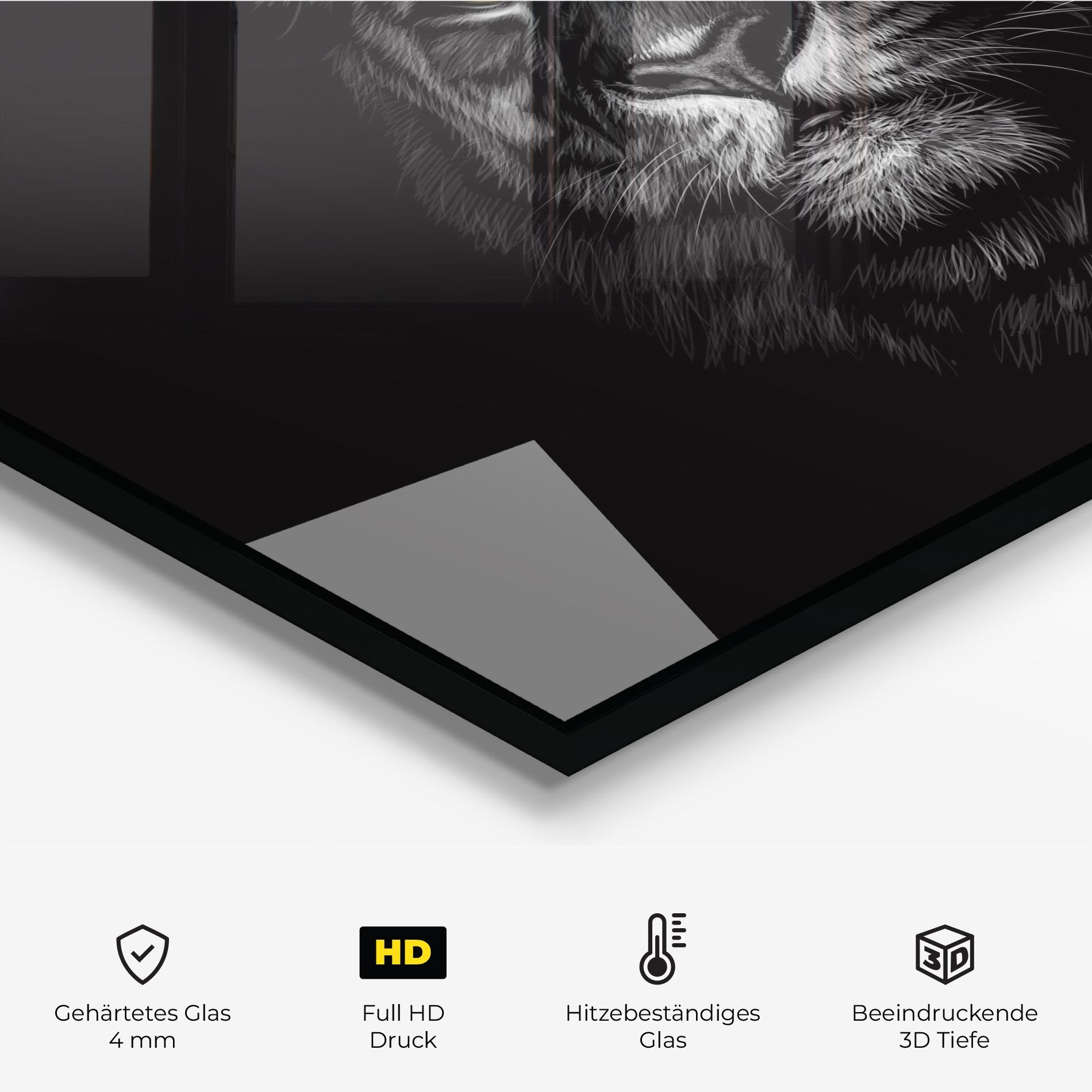 Küchenrückwand Glas Shadow Tiger mockup 2