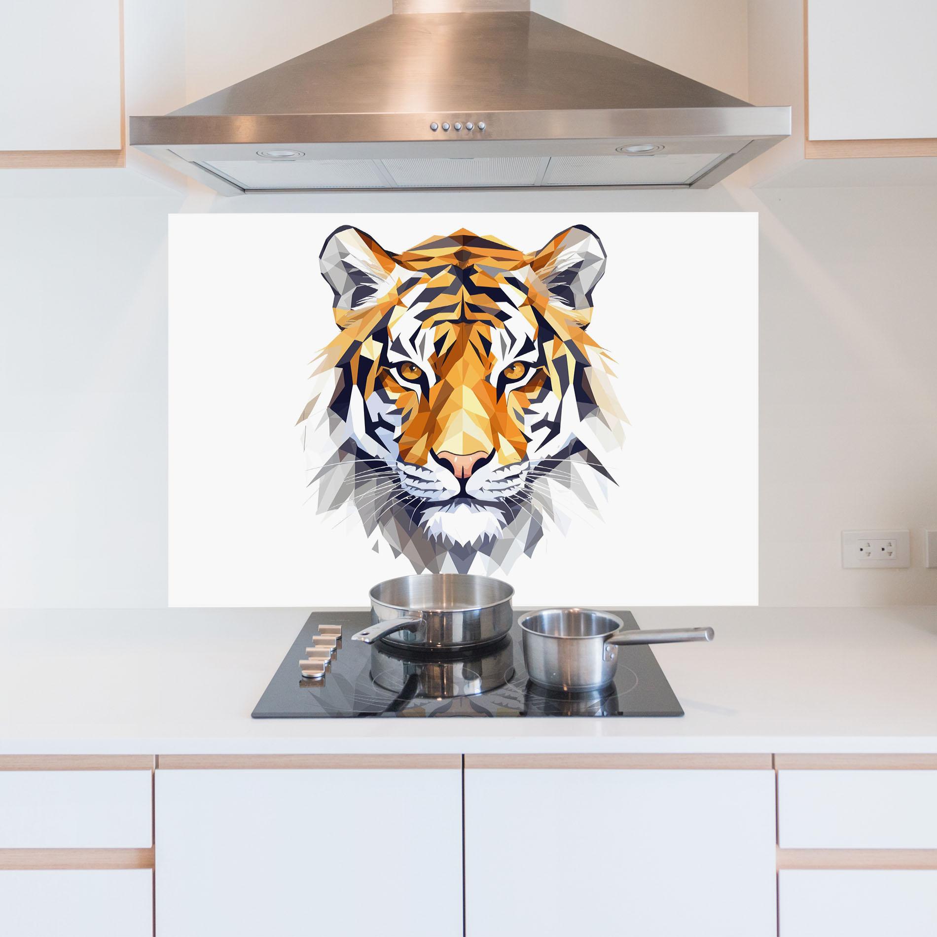 Küchenrückwand Glas Beautifu Tiger Portrait mockup 5
