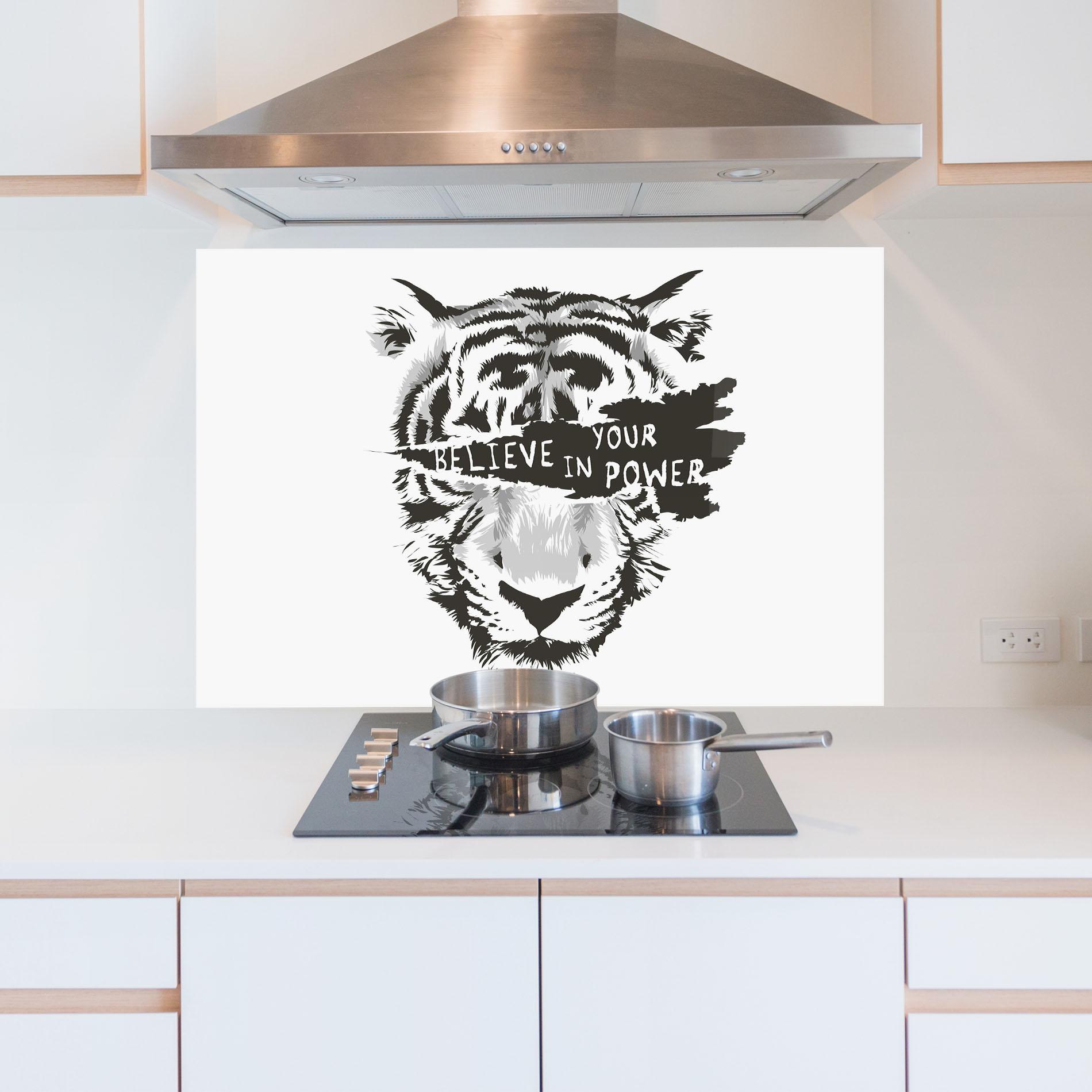 Küchenrückwand Glas Belive In Your Power mockup 5