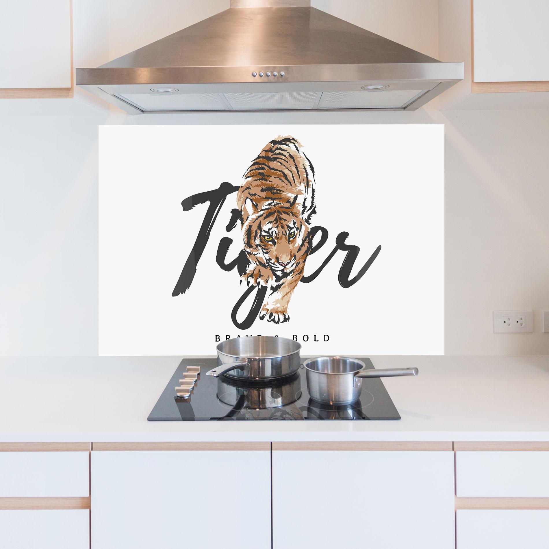 Küchenrückwand Glas Brave And Bold mockup 5