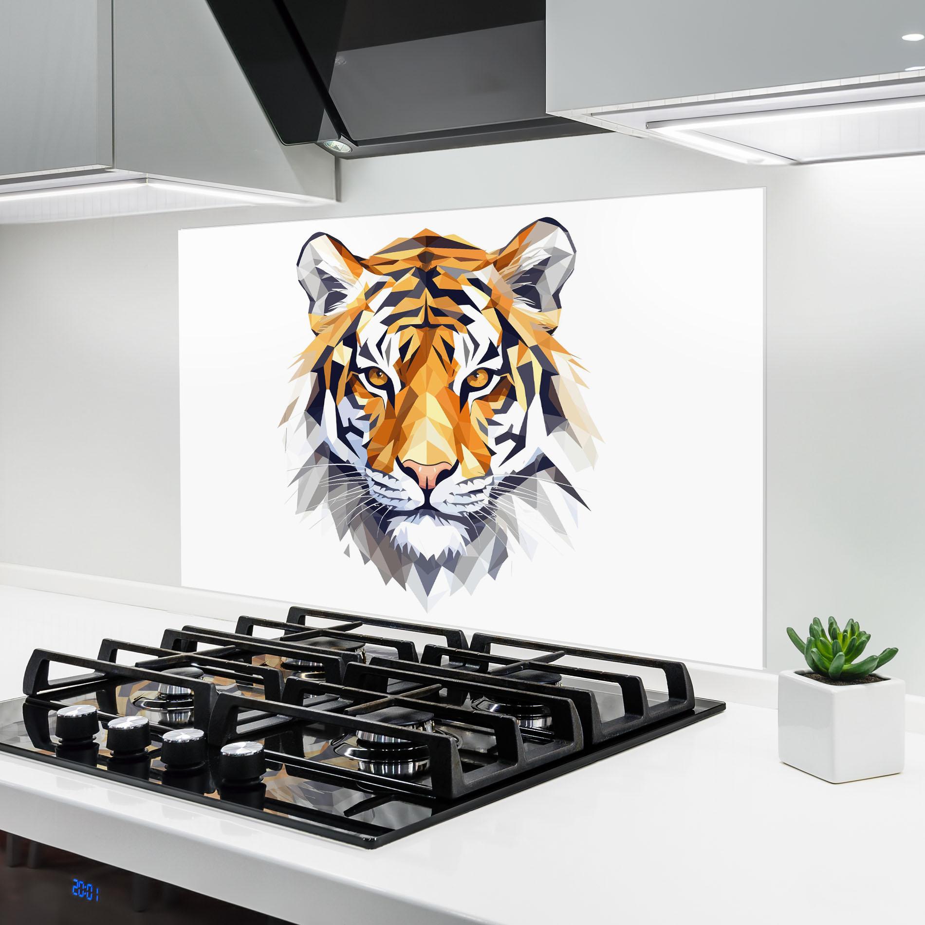 Küchenrückwand Glas Beautifu Tiger Portrait mockup 6