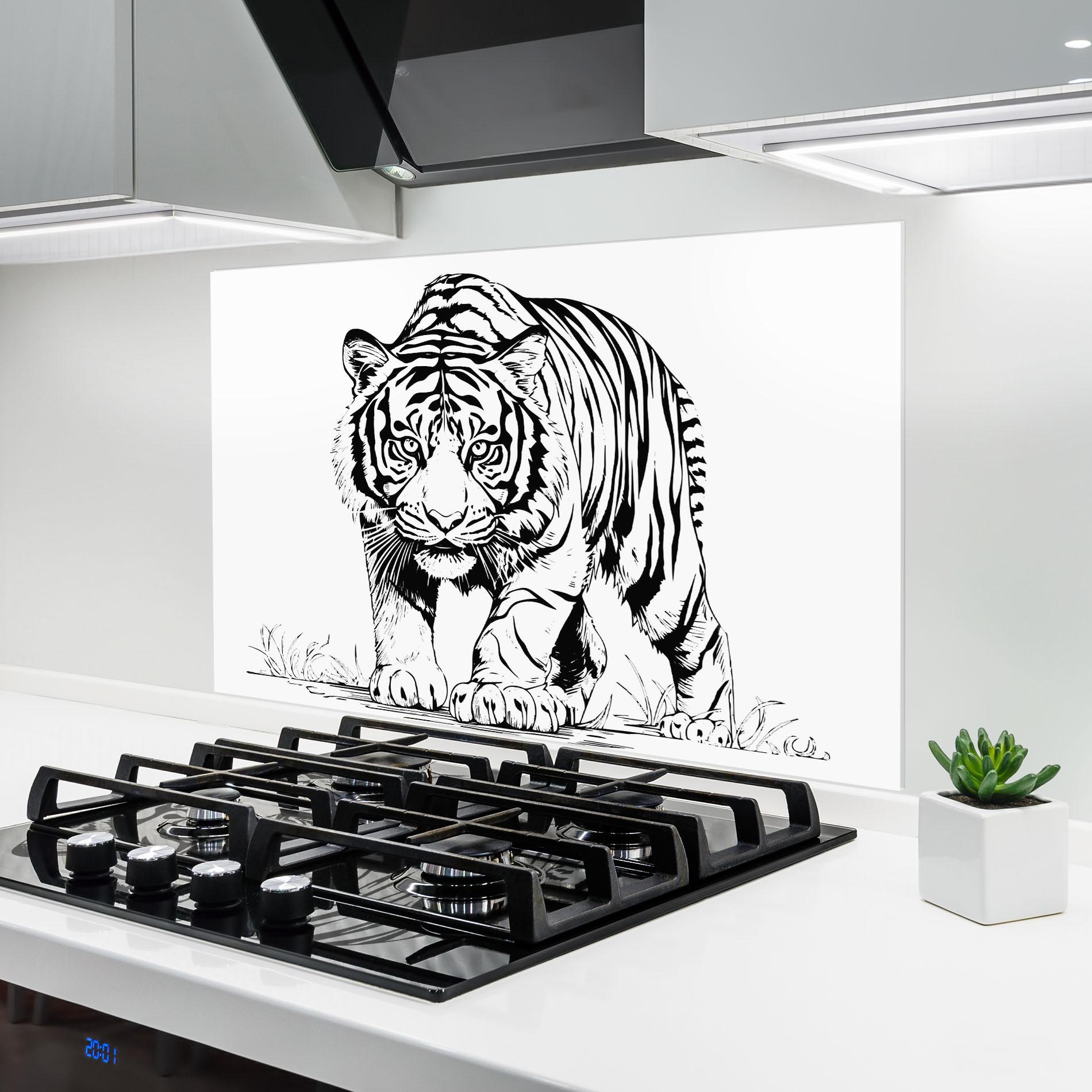 Küchenrückwand Glas Silent Tiger mockup 6