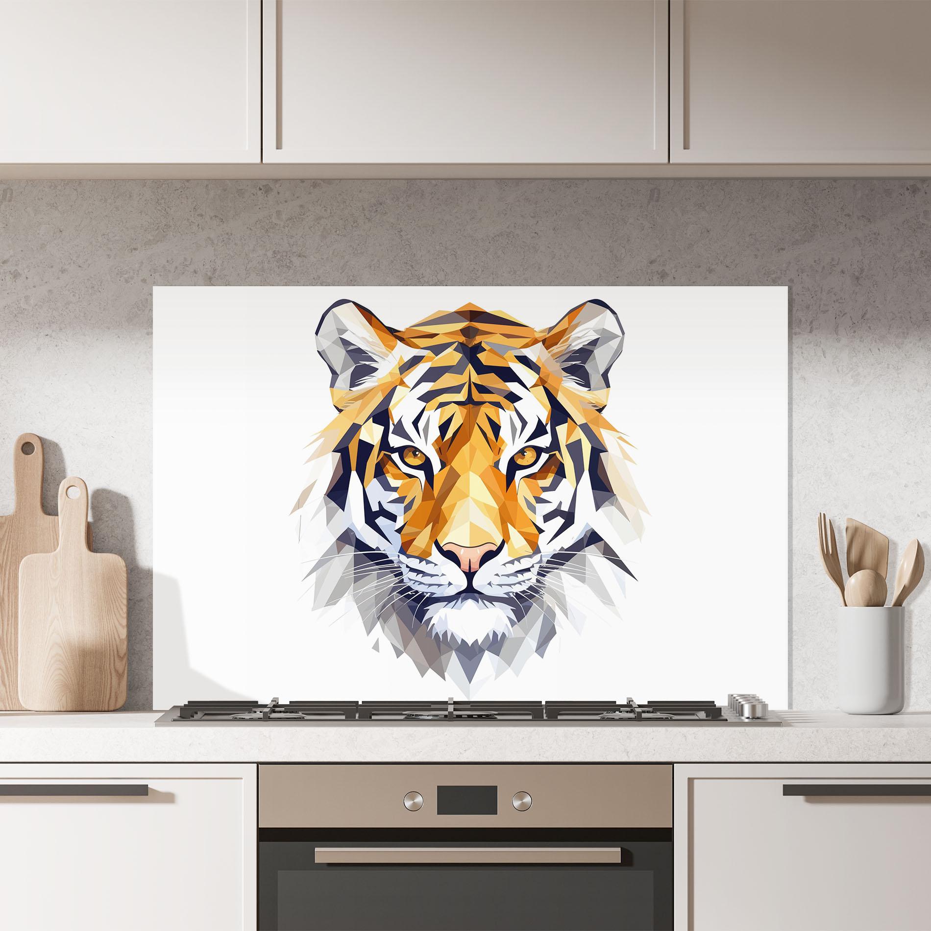 Küchenrückwand Glas Beautifu Tiger Portrait mockup 7