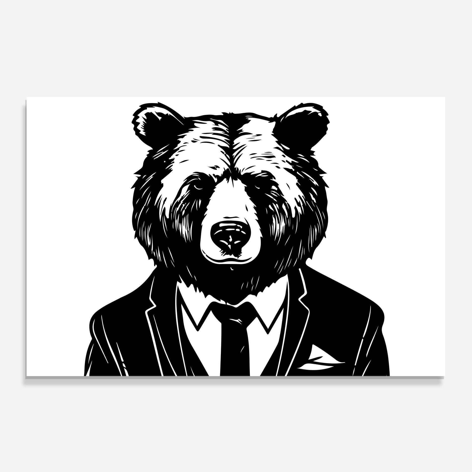 Küchenrückwand Glas Business Bear mockup 0