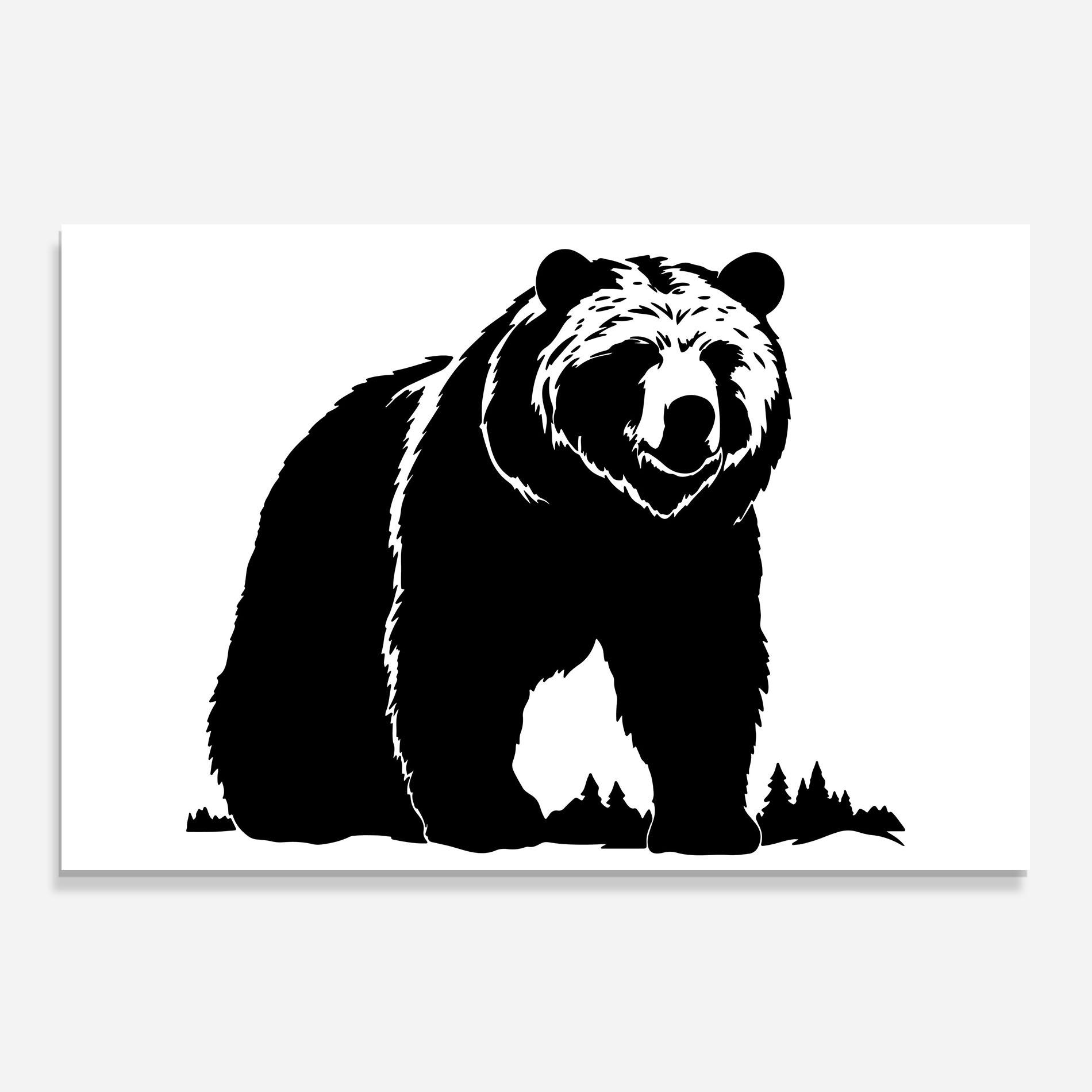 Küchenrückwand Glas Forest Bear Shape mockup 0