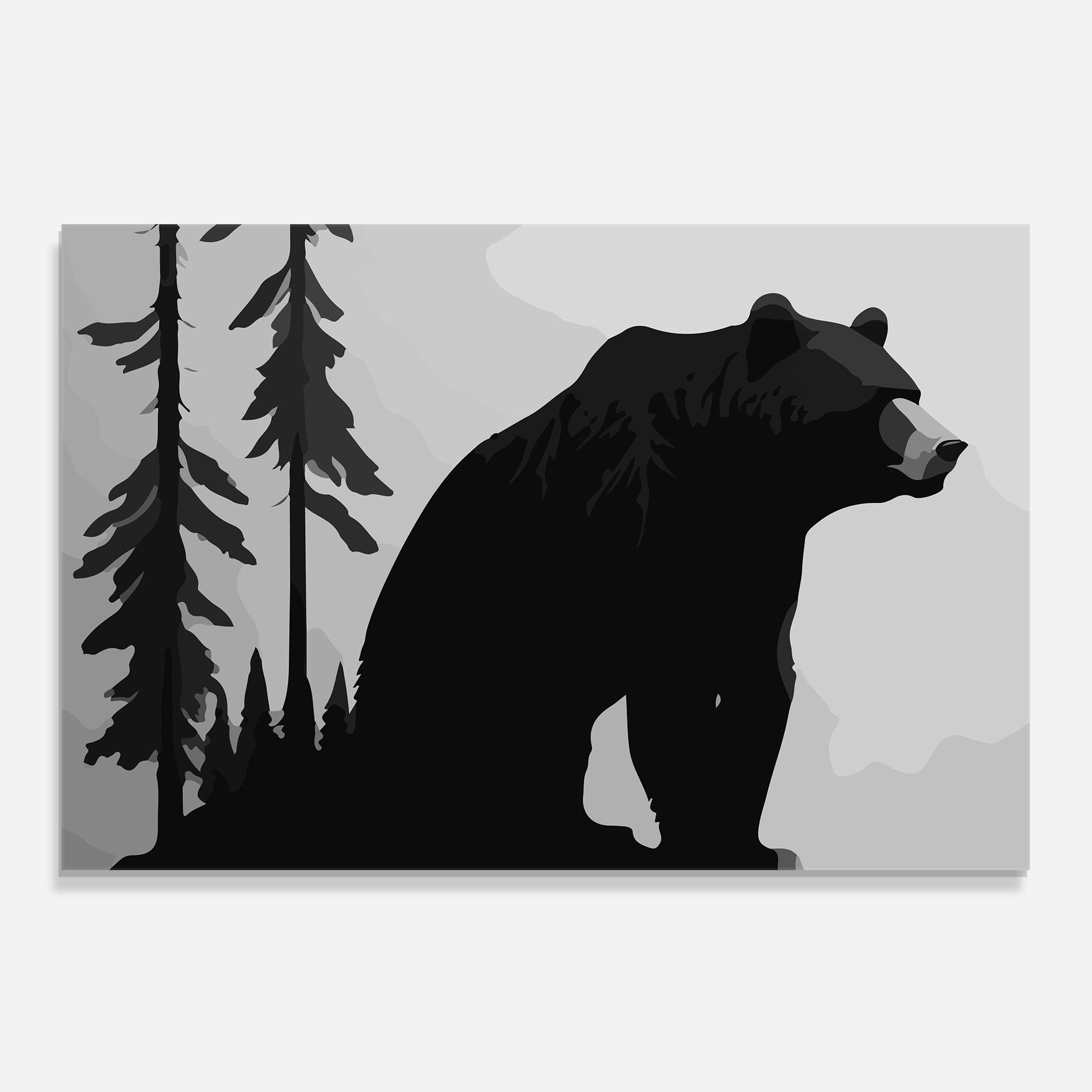 Küchenrückwand Glas Forest Bear mockup 0