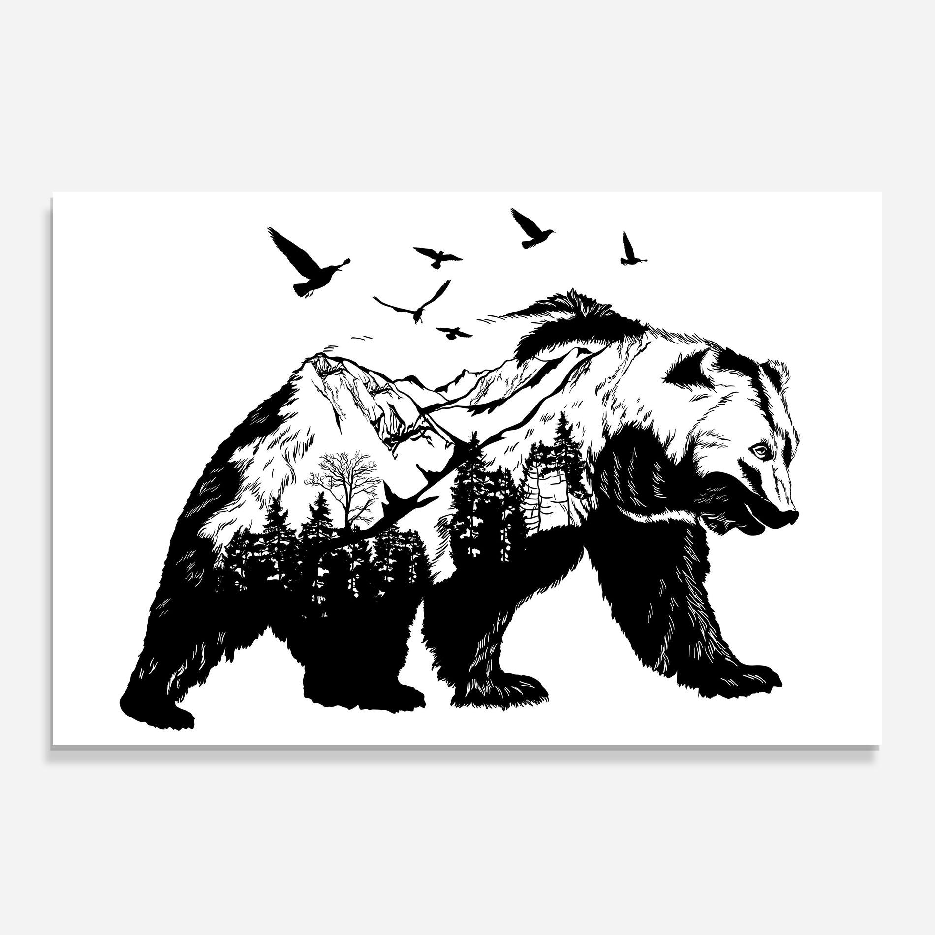 Küchenrückwand Glas Mountain Bear mockup 0