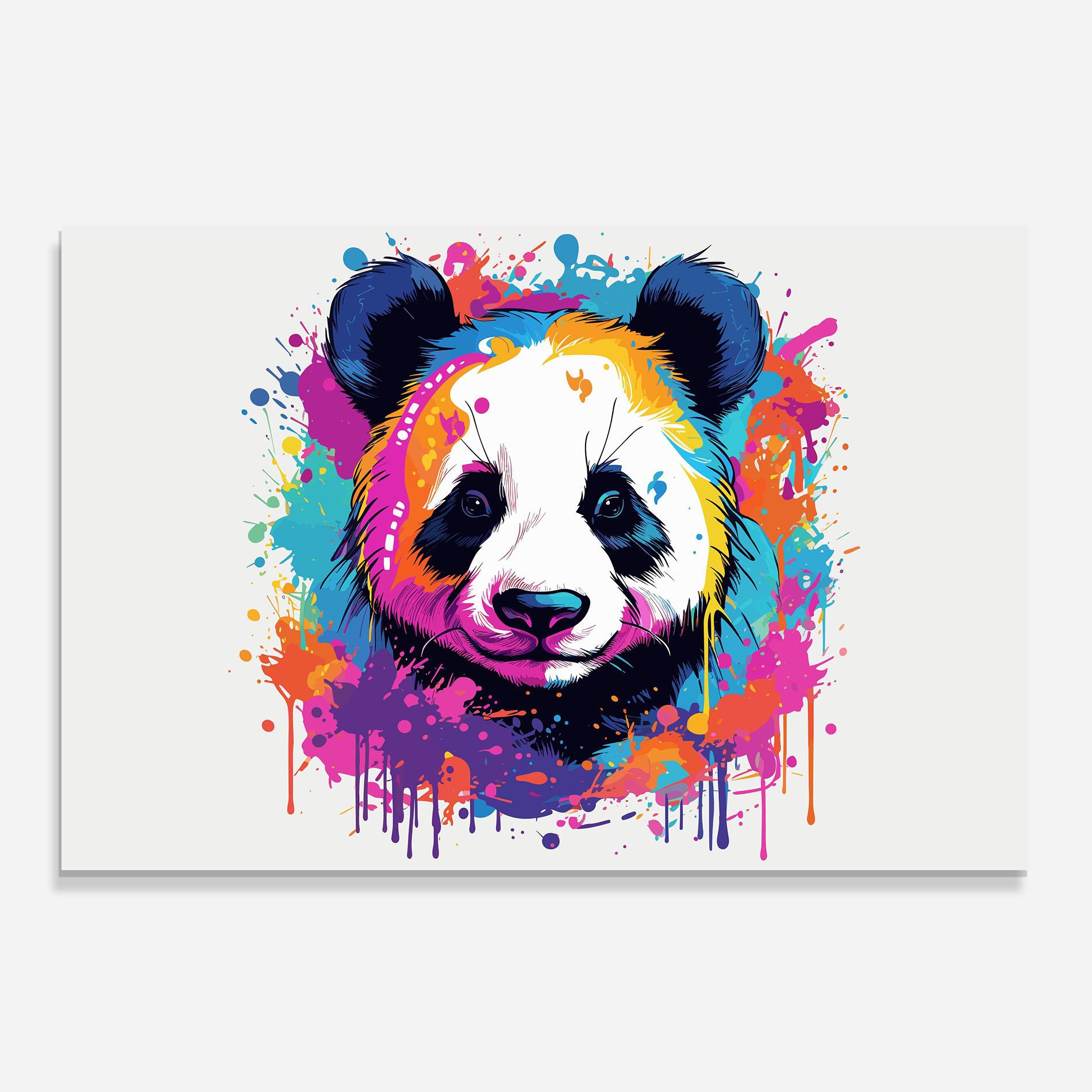 Küchenrückwand Glas Pretty Panda Art mockup 0