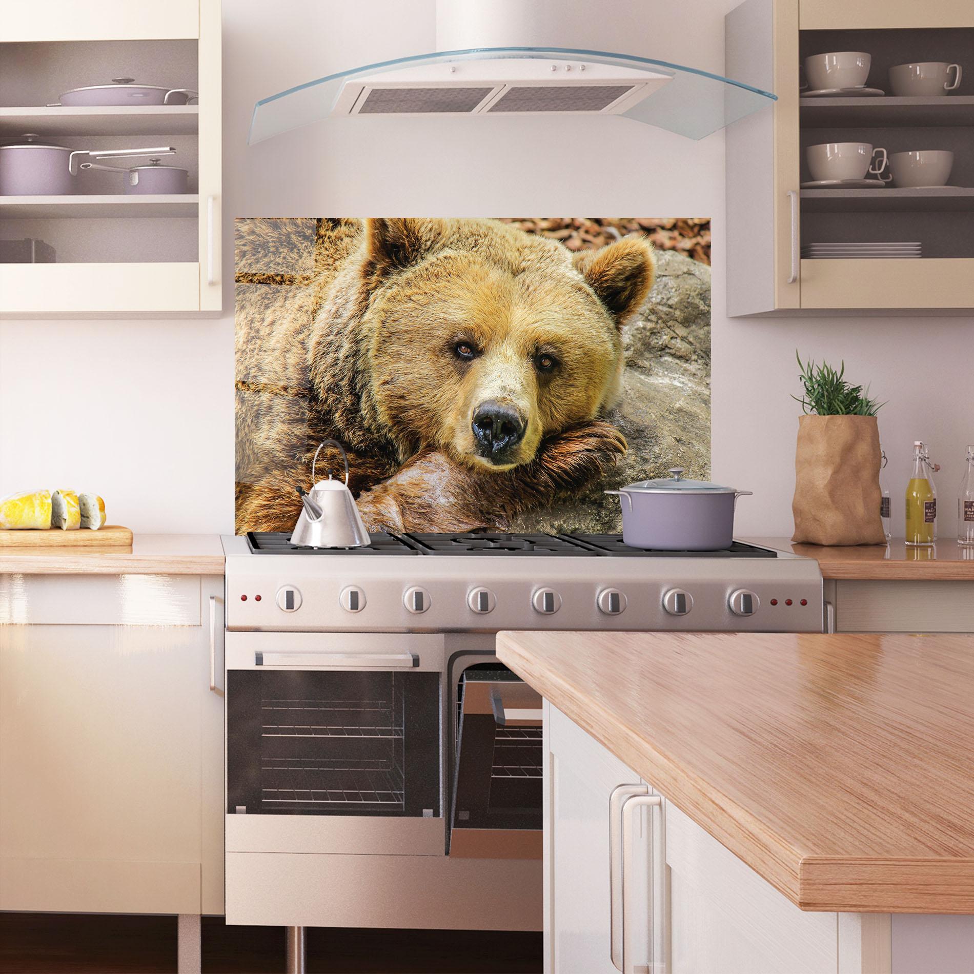 Küchenrückwand Glas Bear mockup 1