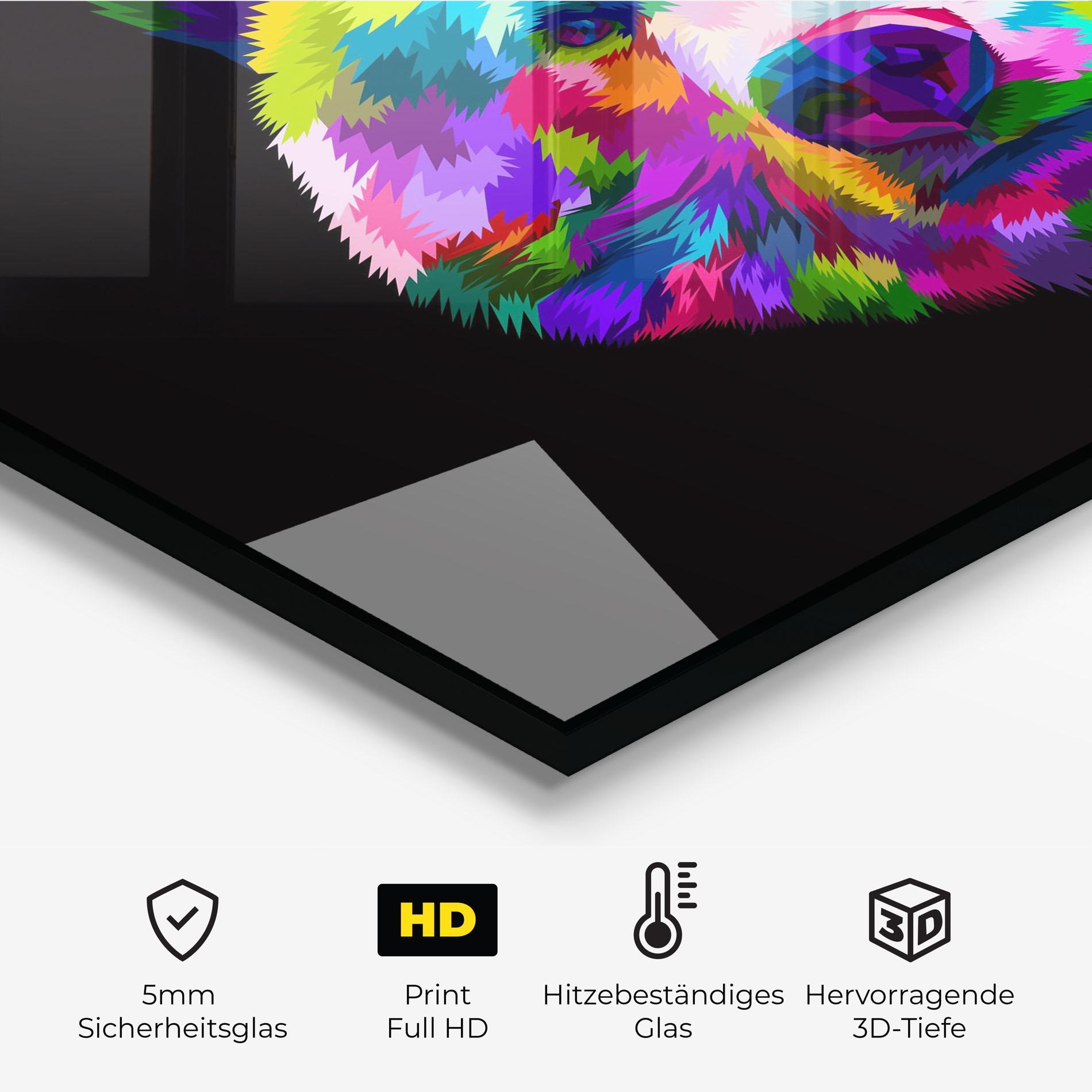 Küchenrückwand Glas Bear Head Art mockup 2