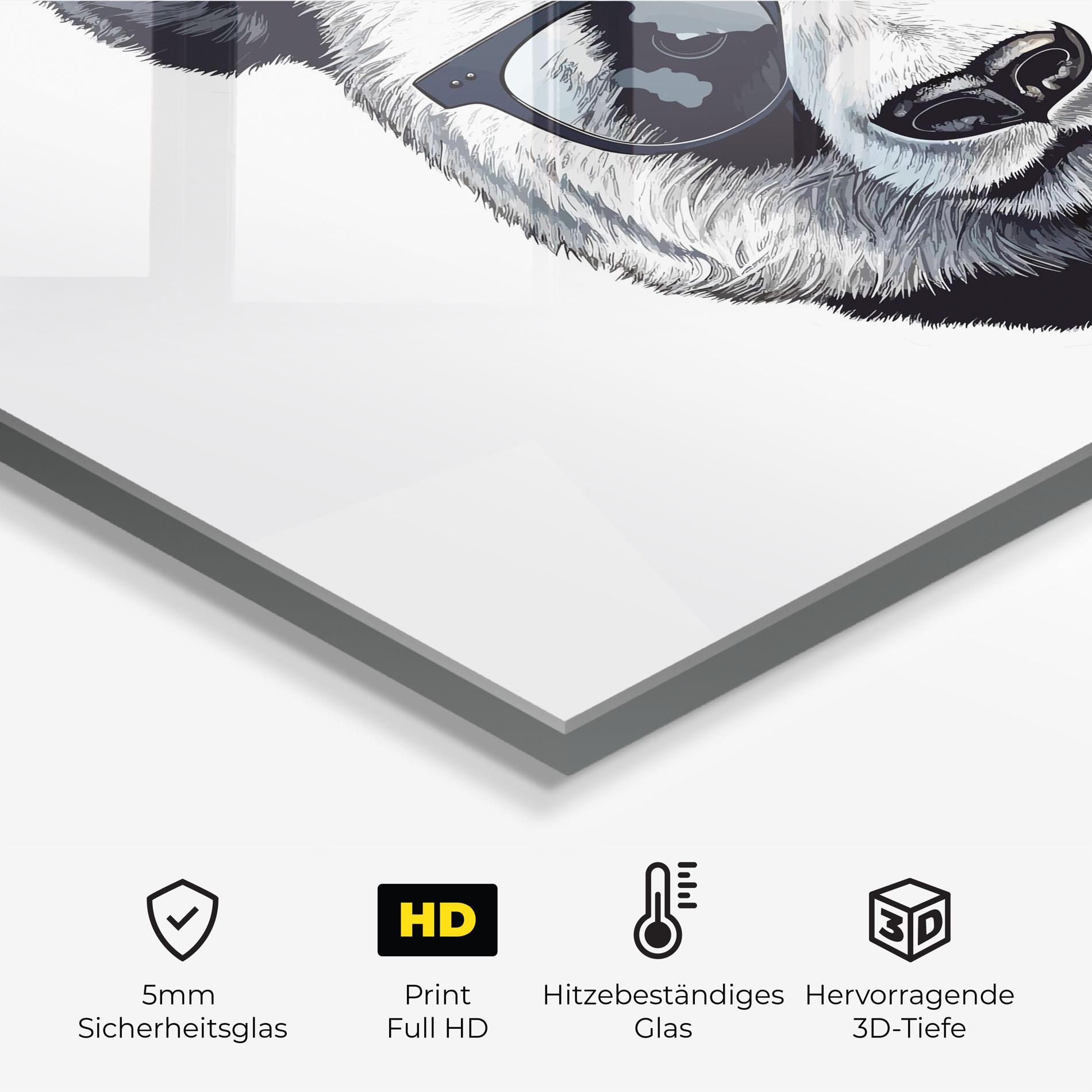 Küchenrückwand Glas Cute Glasses Panda mockup 2