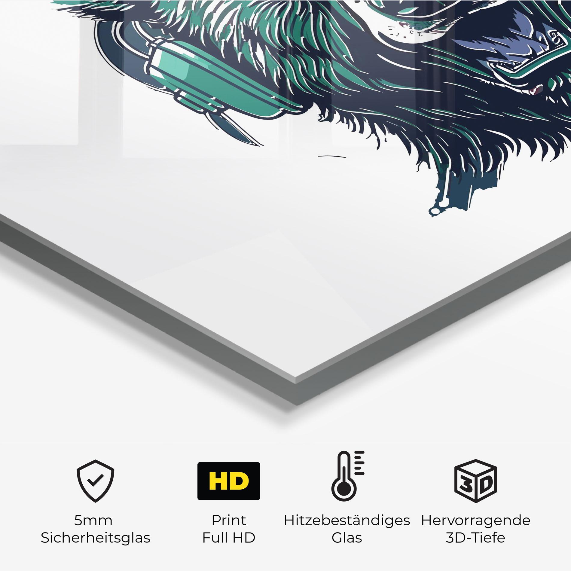 Küchenrückwand Glas Green Music Bear mockup 2