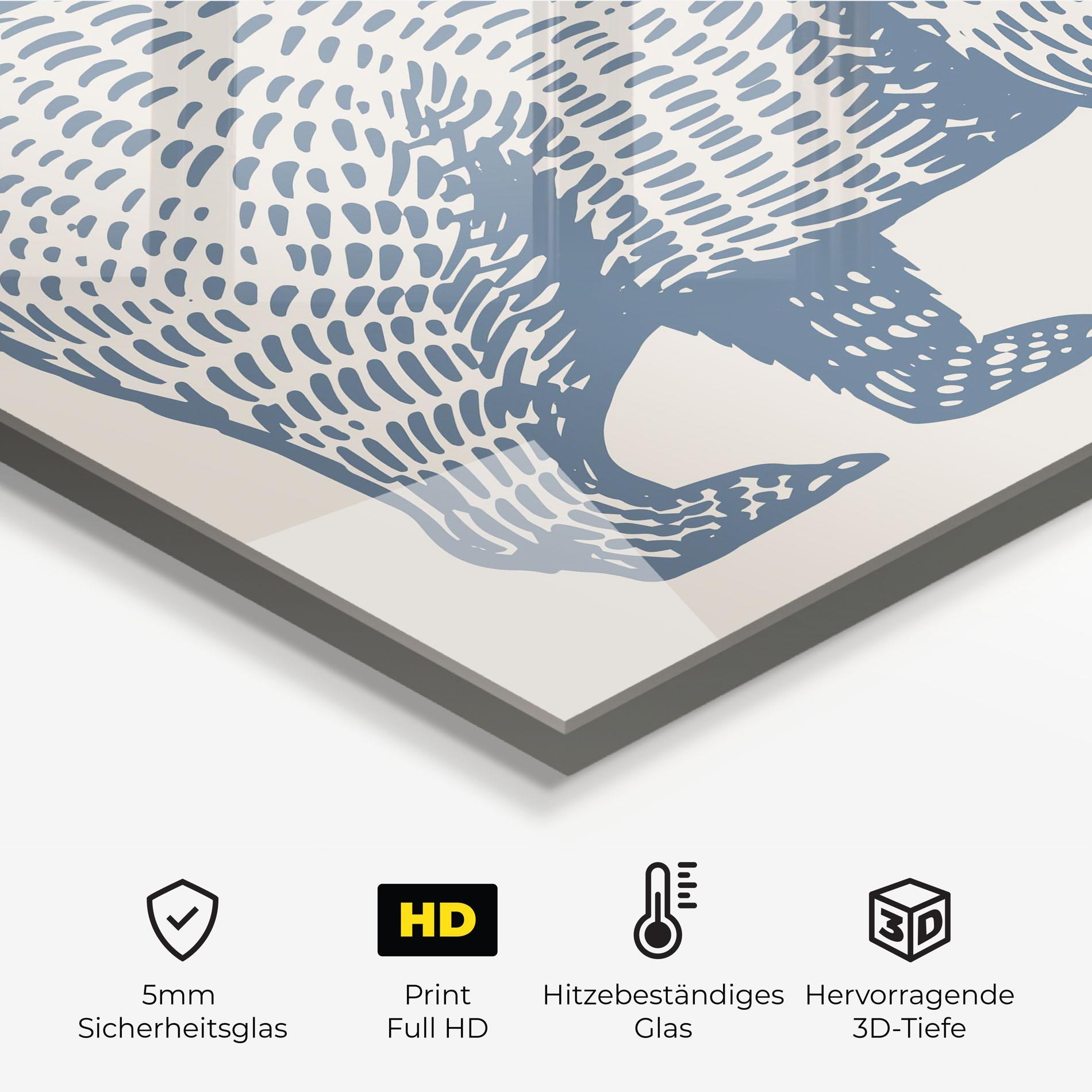 Küchenrückwand Glas Minimalist Blue Bear mockup 2